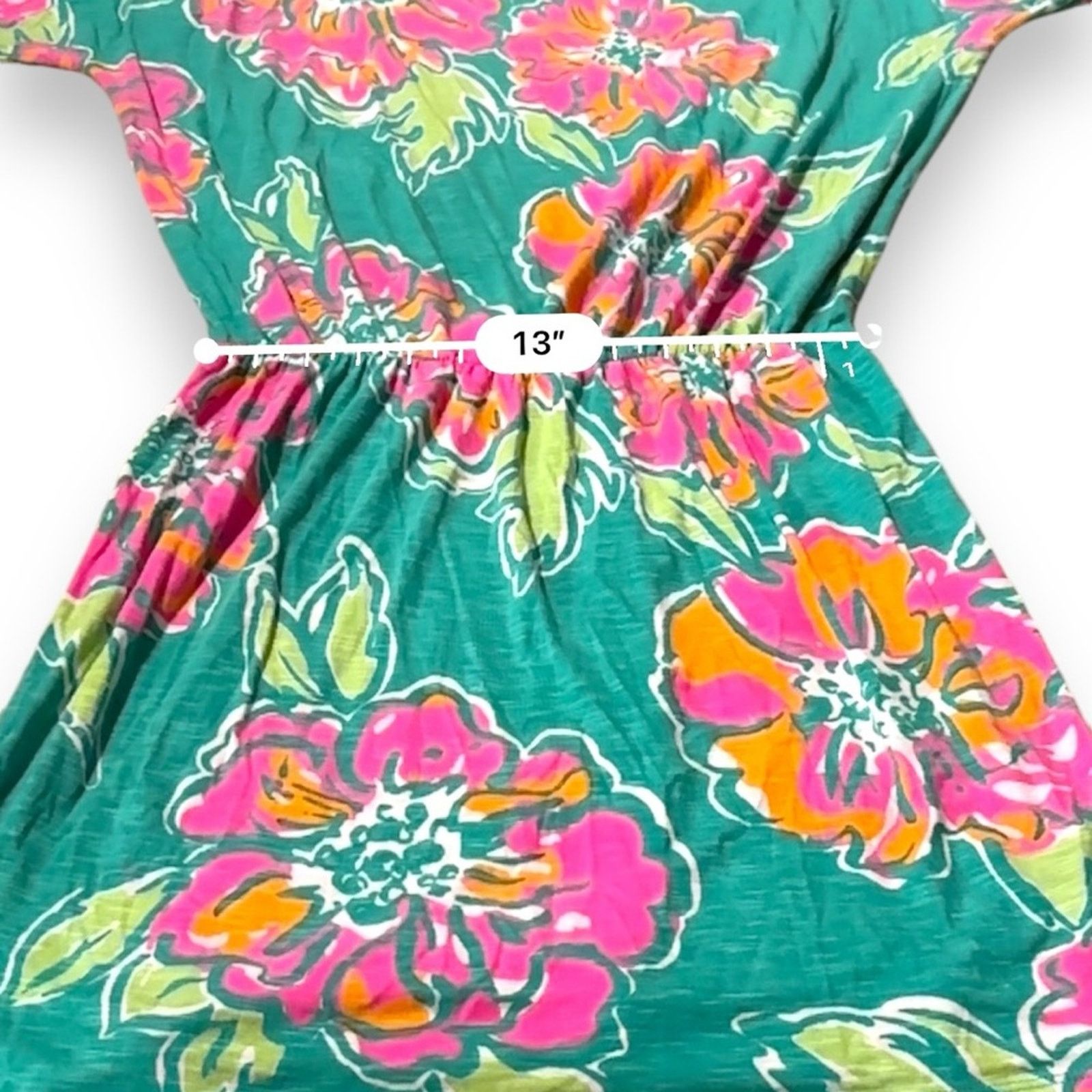 Lilly Pulitzer Lilly Pulitzer Cara Green Orange & Pink Floral Mini Dress Size S / US 4 / IT 40 - 10 Thumbnail