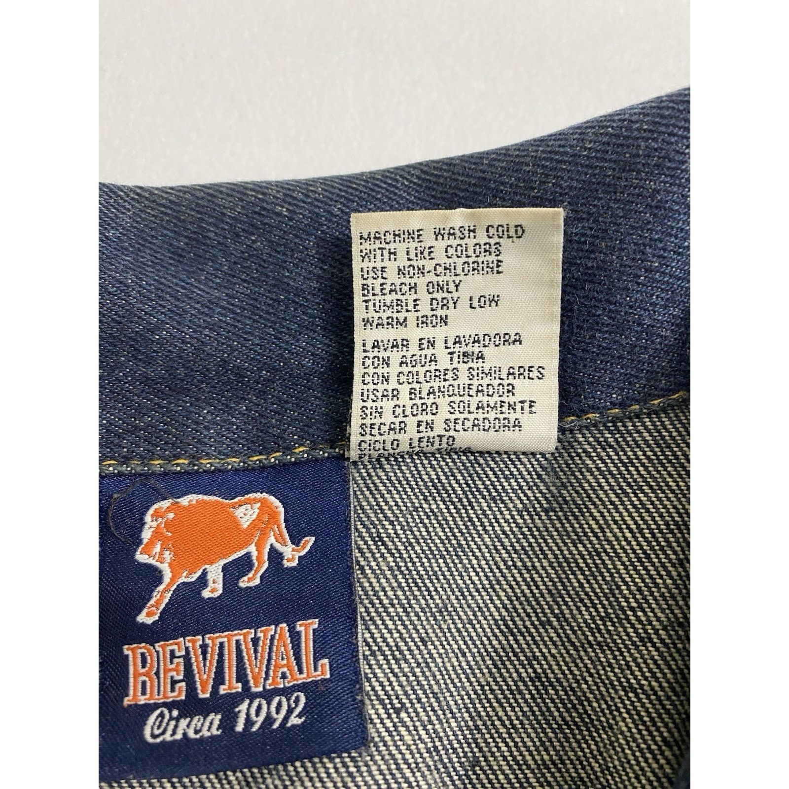 Rock Revival Vintage Revival Lion Mens XXL Dark Denim Jean Jacket 90s Size US XXL / EU 58 / 5 - 5 Thumbnail