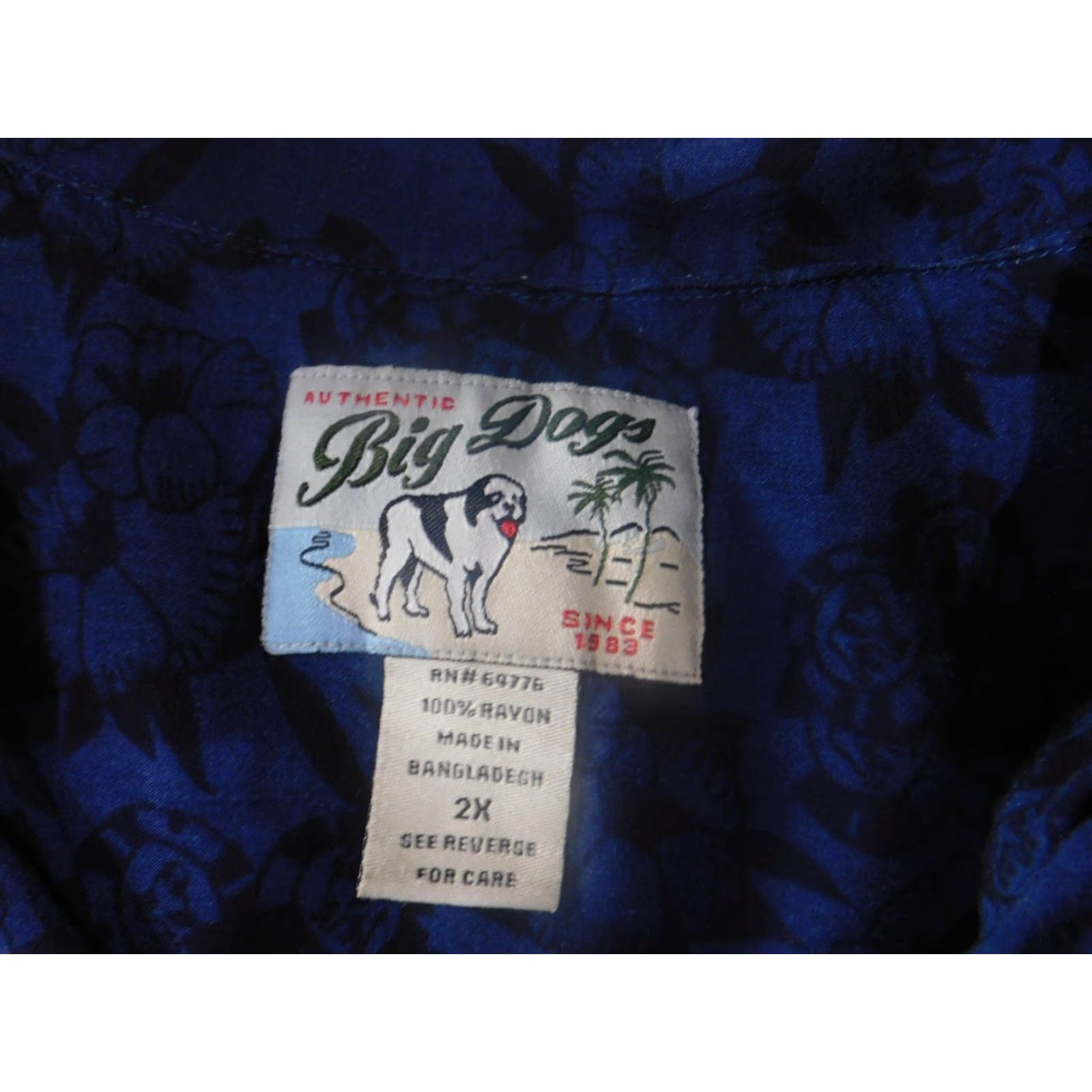 Big Dogs Big Dogs Shirt 2XL Men Floral Button Short Sleeve Knit Cotton Blue 2XL Regular T-Shirt Dog Vintage No-iron Breathable Easy Care Size US XXL / EU 58 / 5 - 5 Thumbnail