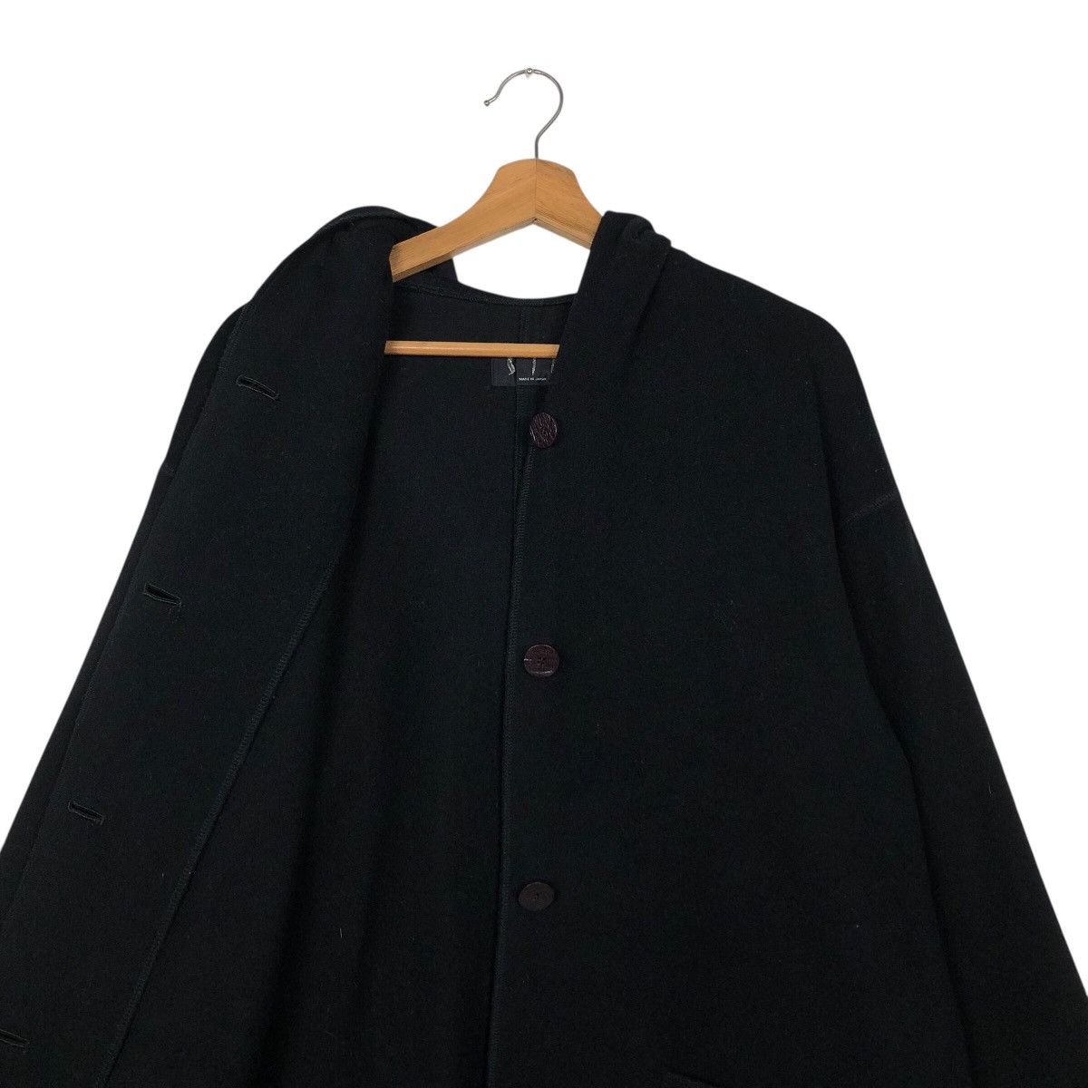 Japanese Brand S.I.B Experimental Hooded Overcoat — Black Avant-Garde Drape Size US M / EU 48-50 / 2 - 15 Thumbnail
