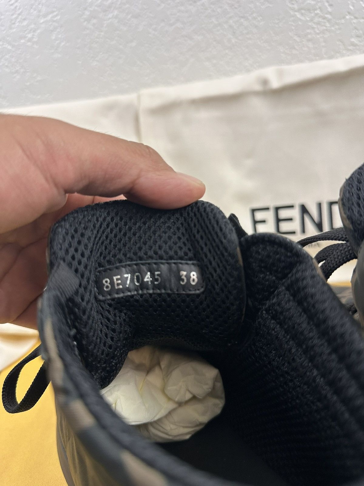 Fendi Fendi FF High-Top Sneakers Nylon + Nappa Leather – Size 38 Size US 8 / IT 38 - 8 Thumbnail