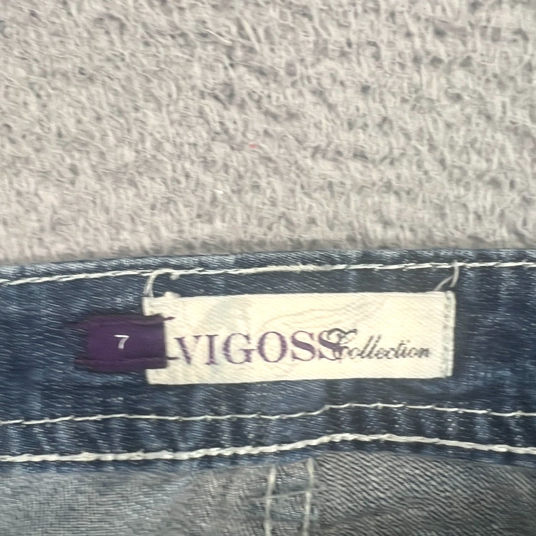 Vintage VIGOSS Women’s Boot Cut Jeans 7 Flap Pocket Distressed Denim Low Rise Cotton Blue 80s 90s Retro Size 28" / US 6 / IT 42 - 7 Thumbnail
