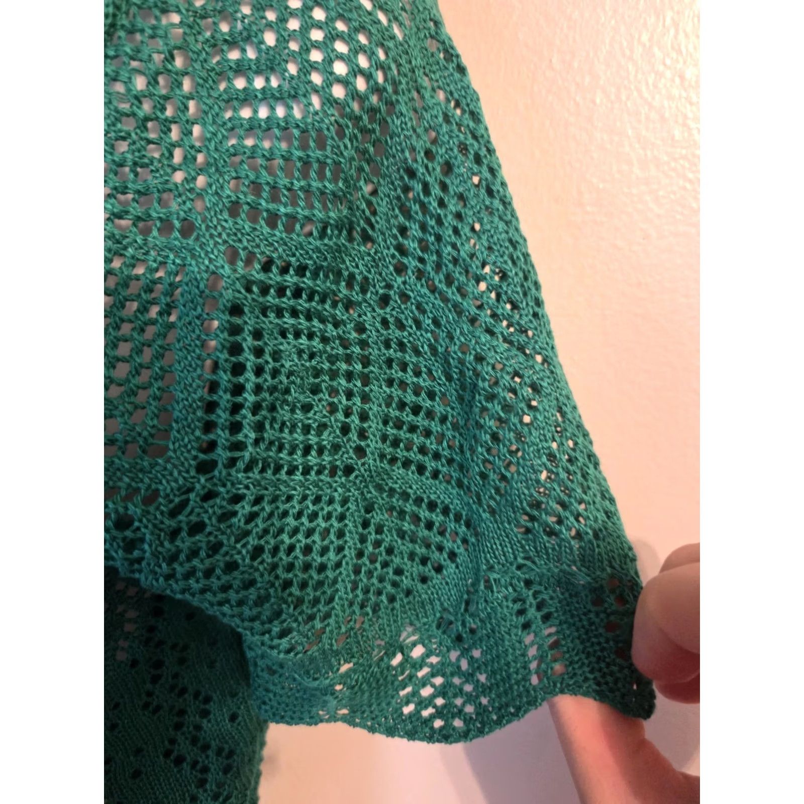 Vintage Jessica H Cardigan Top Womens M Green Open Front Cropped Sweater Short Sleeve NWT VINTAGE? Size M / US 6-8 / IT 42-44 - 3 Thumbnail