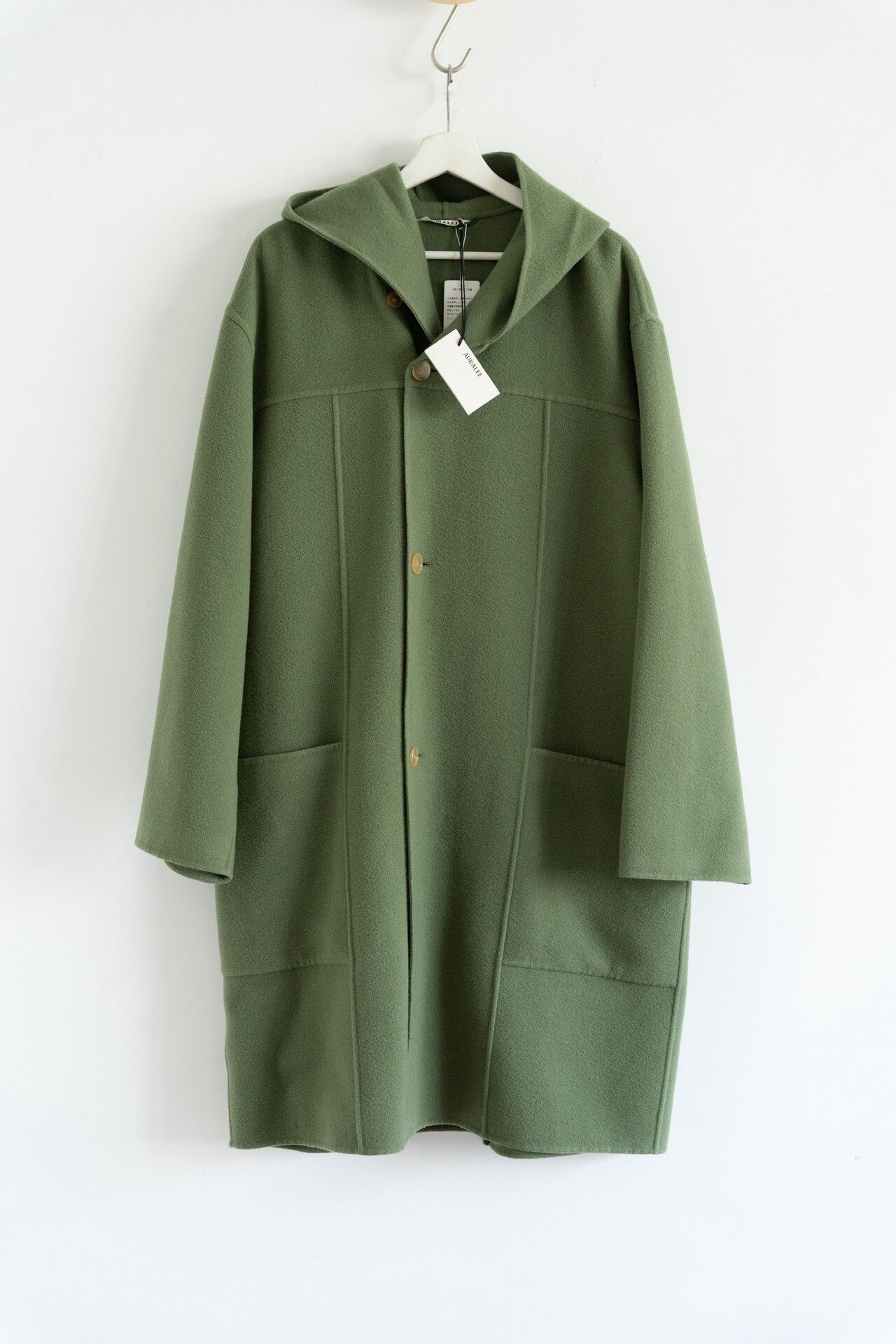 Auralee Auralee 22AW Grass Green Wool Hooded Coat Size US XXL / EU 58 / 5 - 1 Thumbnail