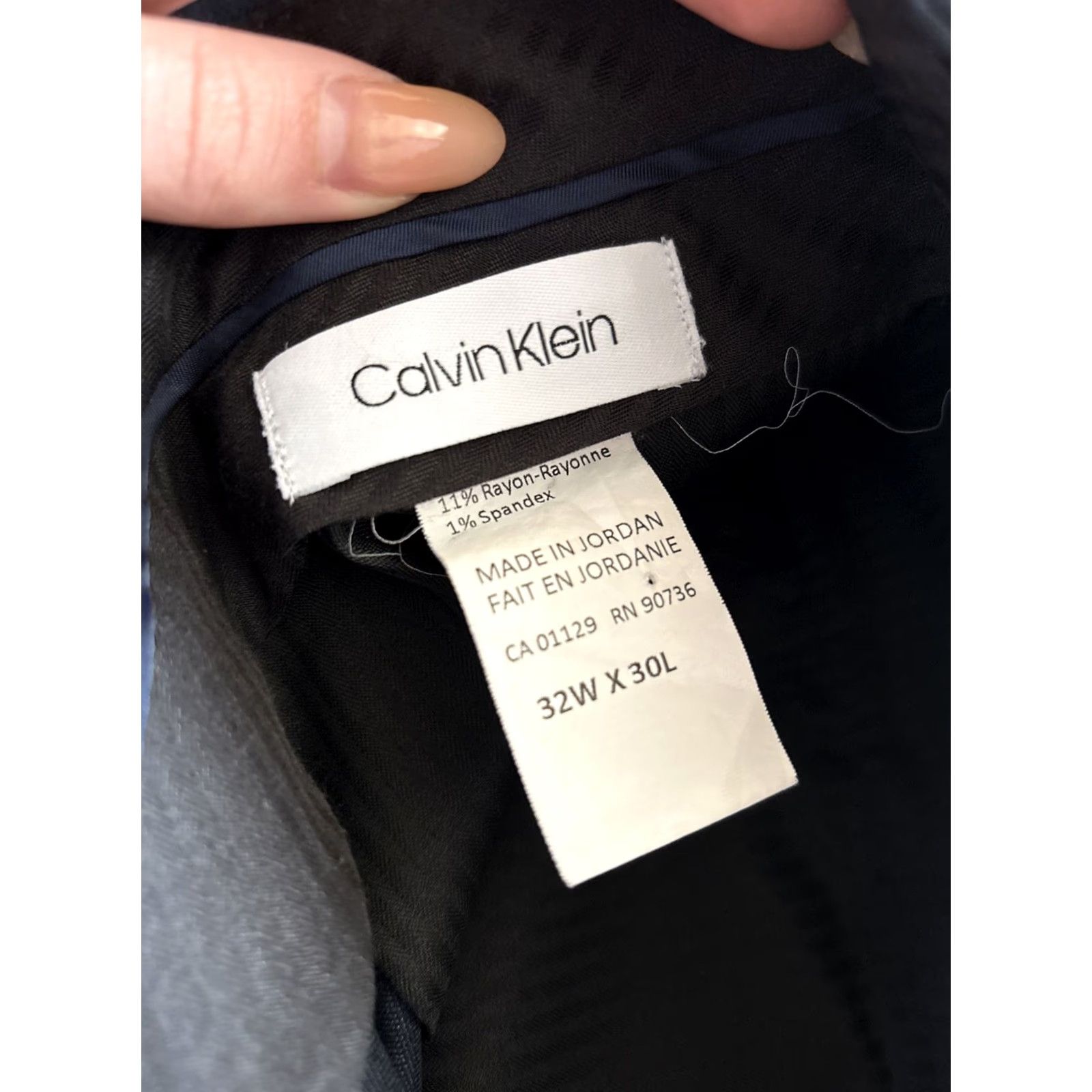 Calvin Klein VINTAGE? CALVIN KLEIN Dress Pants Mens Navy Blue 32X30 Flat Front Button Straight Leg Inseam 30 Formal Dressy Pants?? Size 24" / US 00 / IT 34 - 2 Thumbnail
