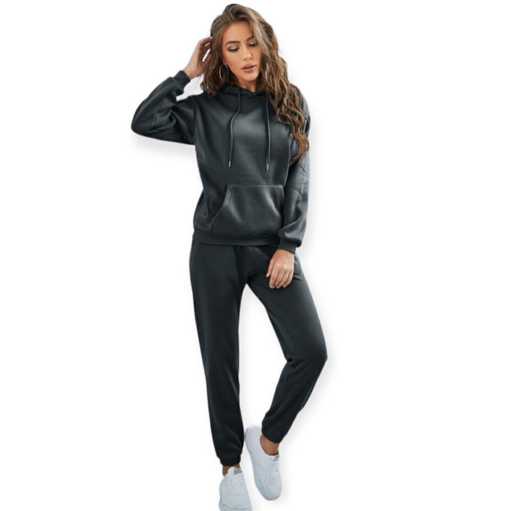Shein Shein Women’s Gray Sweatshirt & Jogger Set Size S Thermal Li Size S / US 4 / IT 40 - 1 Thumbnail