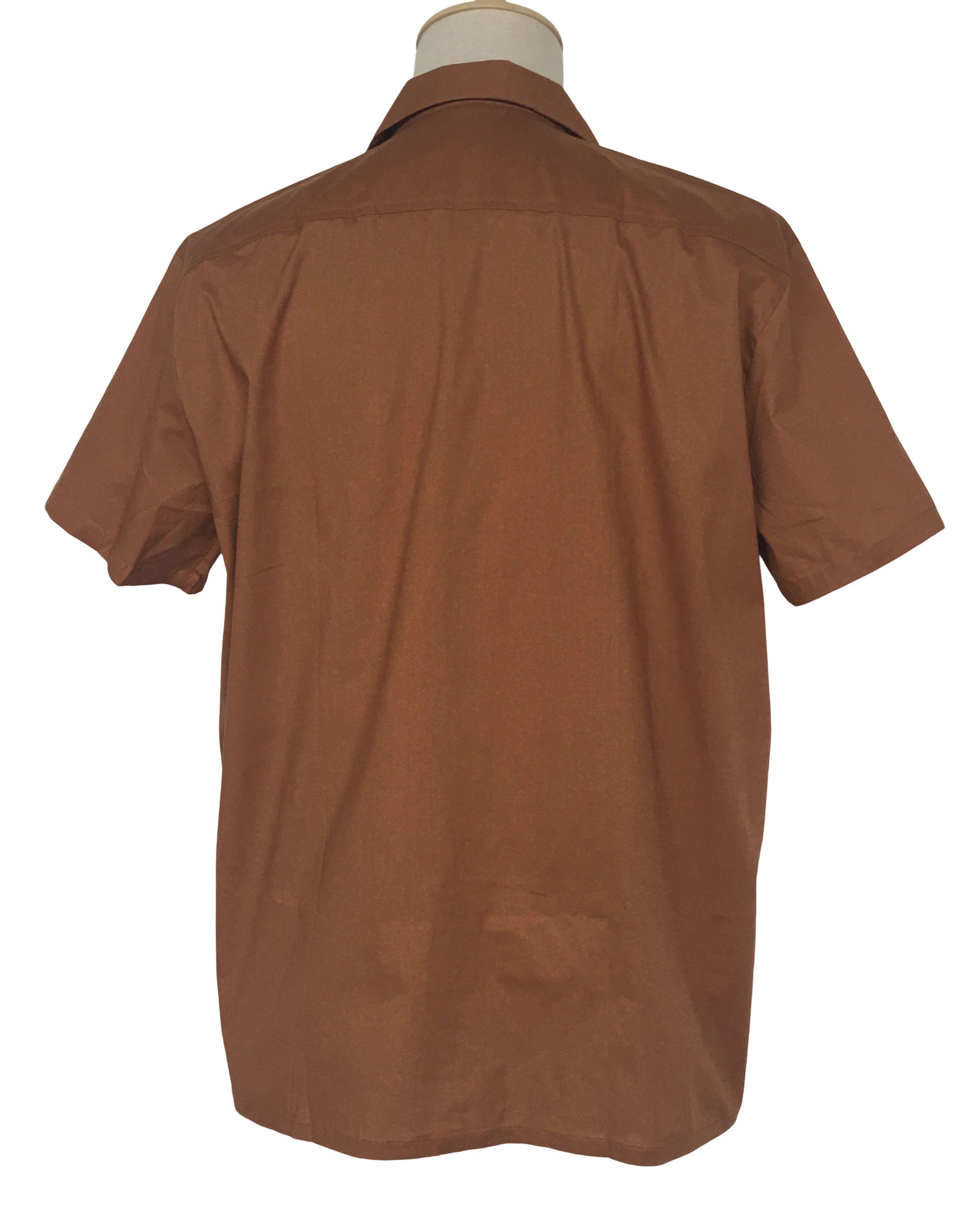 Other Brown Work Men Shirts Casual Short Sleeves Retro Shirts Size US XL / EU 56 / 4 - 3 Thumbnail