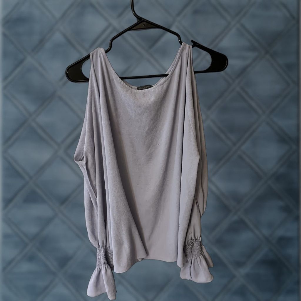 Vince Camuto Vince Camuto Women's Purple Sheer Cold Shoulder Blouse Size Large Size L / US 10 / IT 46 - 1 Thumbnail