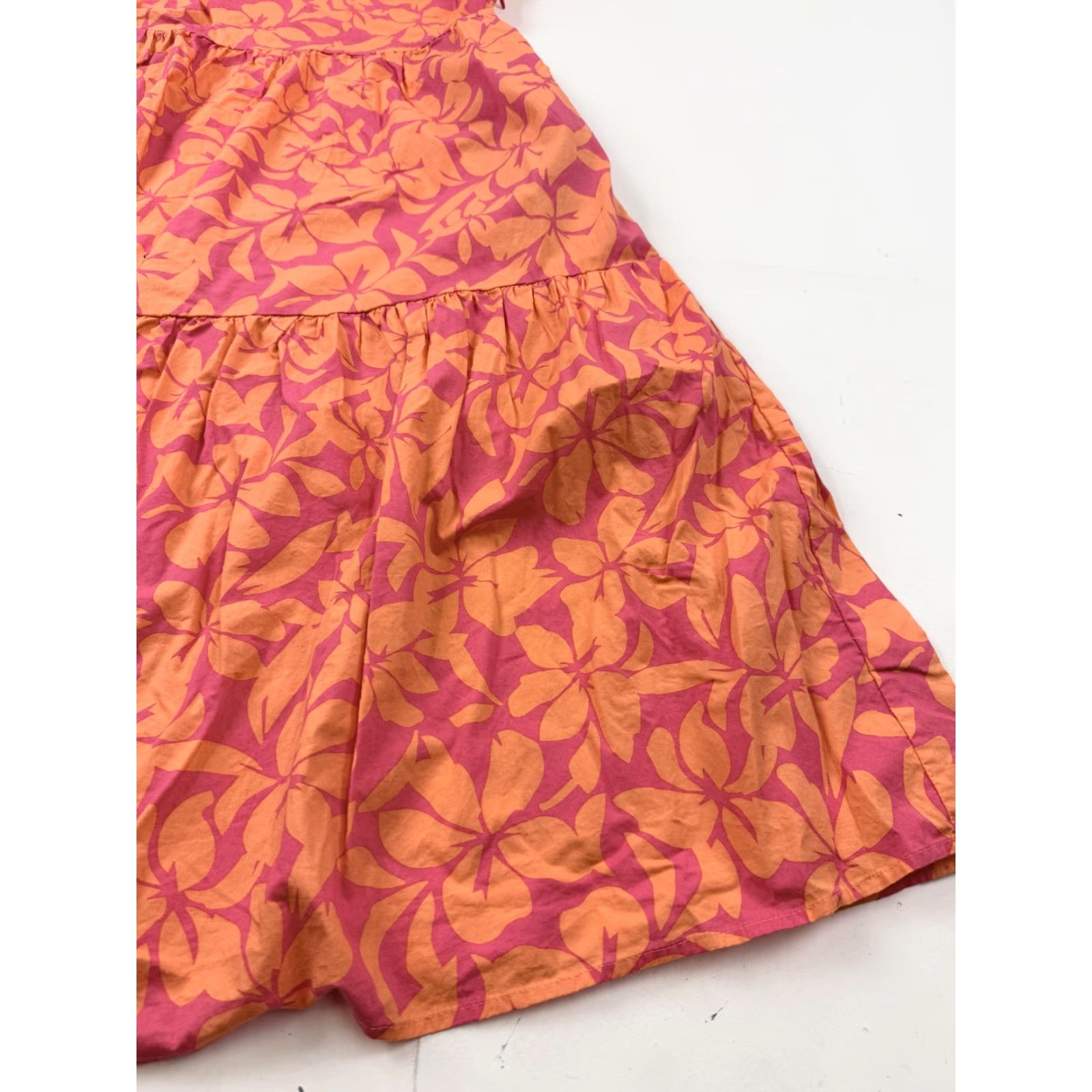 J.Crew J.CREW Dress Womens 4 Pink Floral Puff Sleeve V-Neck Tiered Midi Sundress Size S / US 4 / IT 40 - 3 Thumbnail