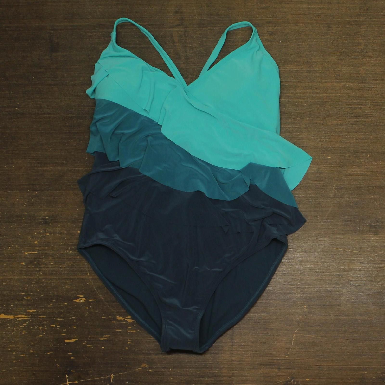 Other Beyond Control One Piece Swimsuit Blue / Green 12 Size ONE SIZE - 1 Thumbnail