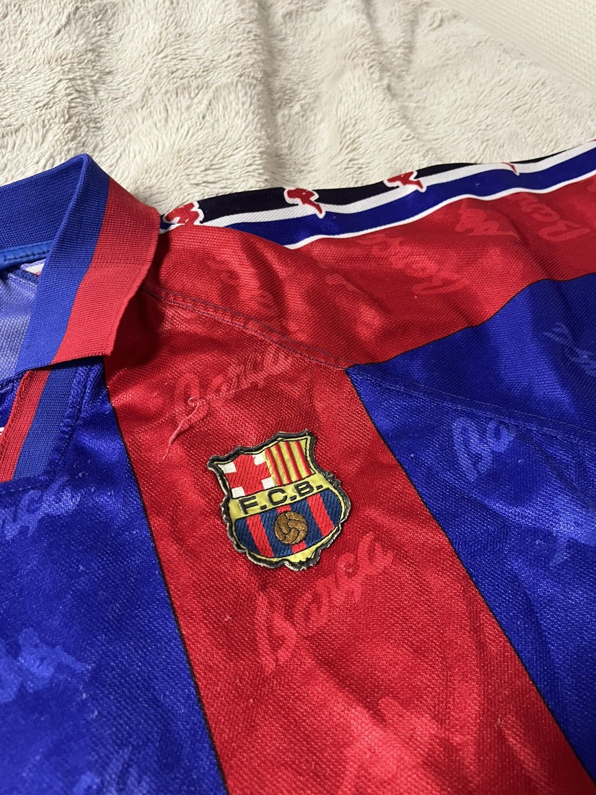 Kappa 1996-1997 FC Barcelona #10 Giovanni Football Jersey Vintage Size US XL / EU 56 / 4 - 6 Thumbnail