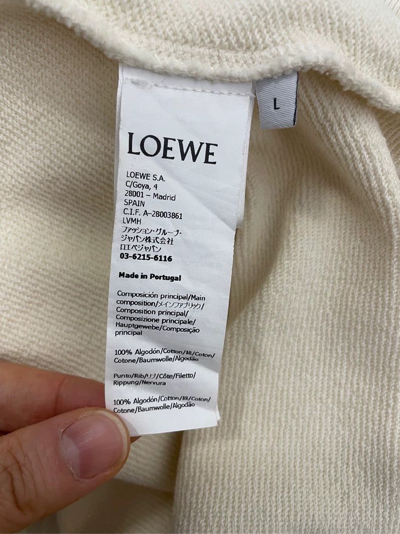 Loewe Loewe Beige leather Logo hooded sweater hoodie Size L / US 10 / IT 46 - 6 Thumbnail