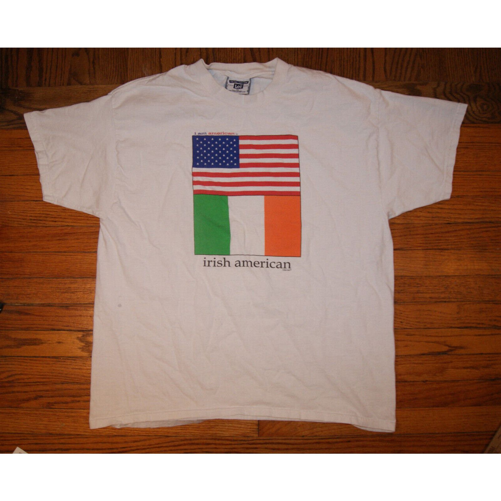 Lee VTG 90 Irish American White XL TShirt USA Made i am american Size US XL / EU 56 / 4 - 2 Thumbnail