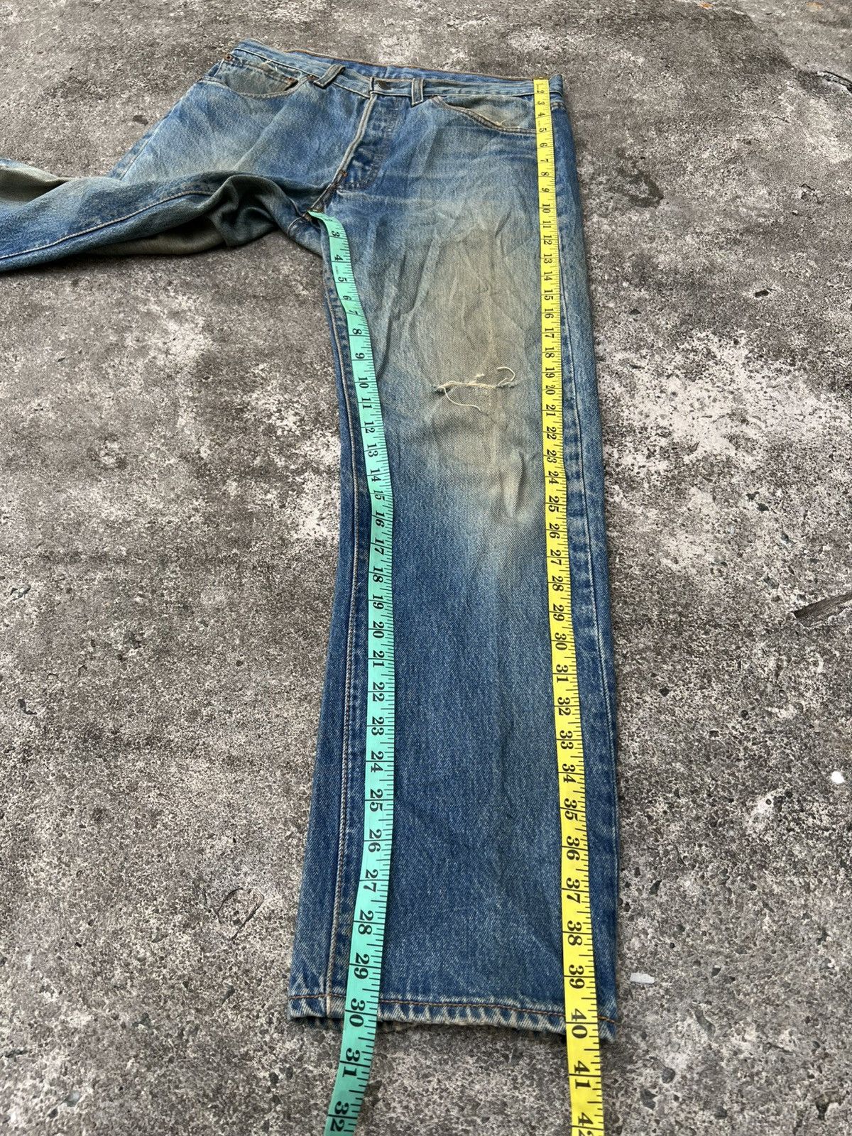 Levi's Vintage 80’s Levi’s 501 Distress Mud Wash Jean Very Rare Size US 31 - 6 Thumbnail