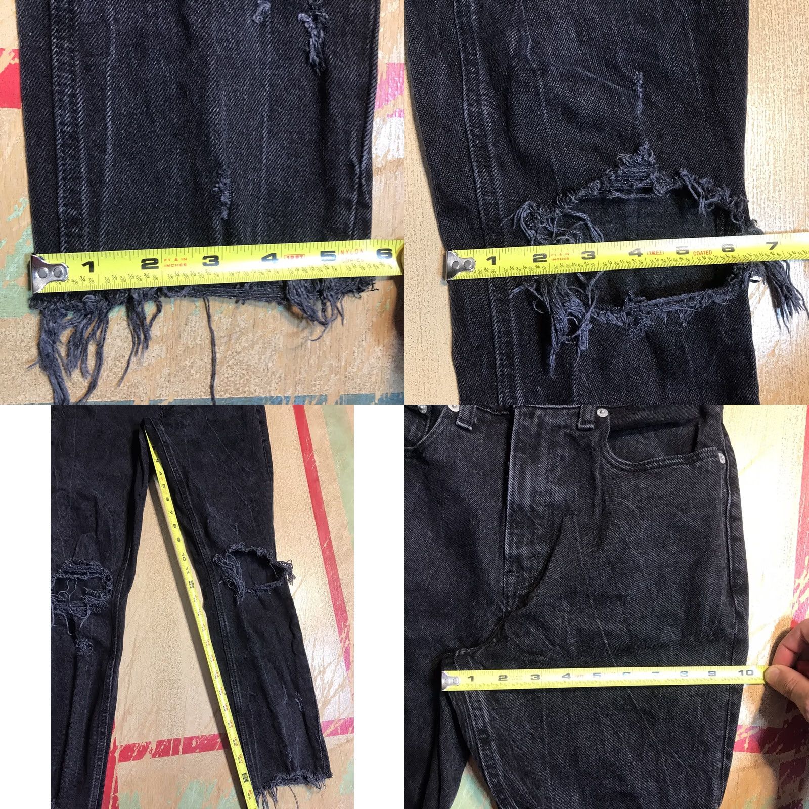 Abercrombie & Fitch Abercrombie & Fitch Mom Jeans Black Dark Wash Distressed Womens 00 X 25 90s Size 42" / US 20 - 8 Thumbnail