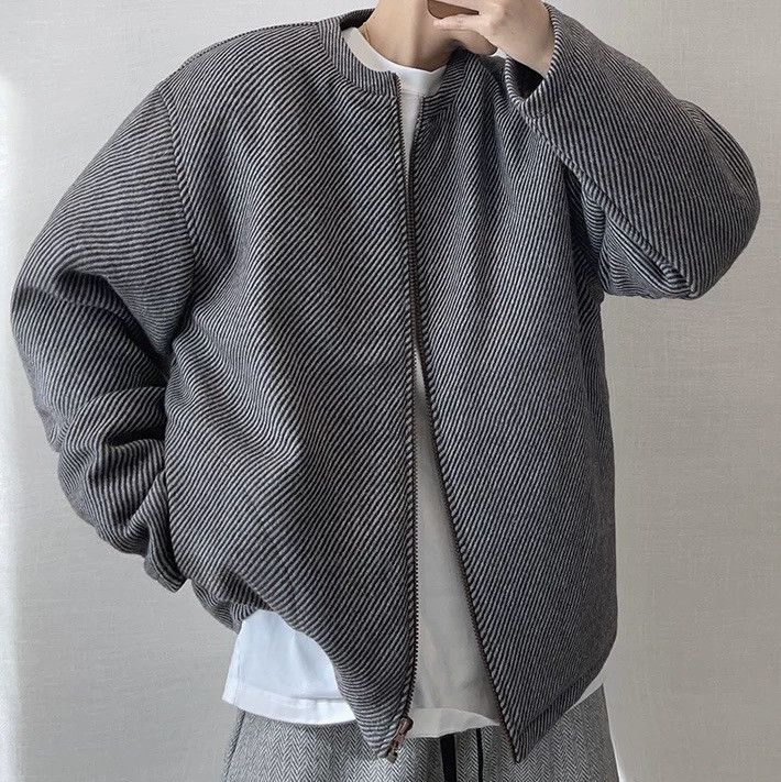 Japanese Brand × Vintage Cleanfit retro fashion pinstripe bomber jacket Size US XXL / EU 58 / 5 - 2 Thumbnail