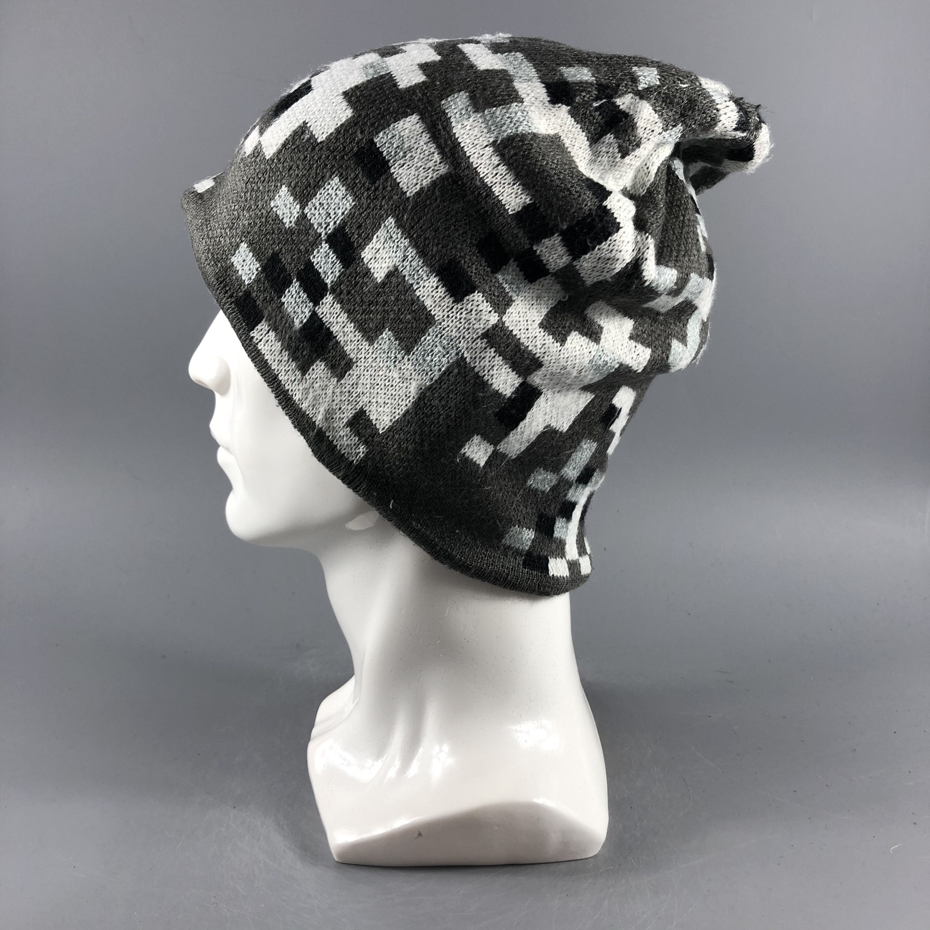Japanese Brand × Vintage Unknown Block Design Lid Beanie Snow Hat Snow Cap -D387 Size ONE SIZE - 1 Thumbnail