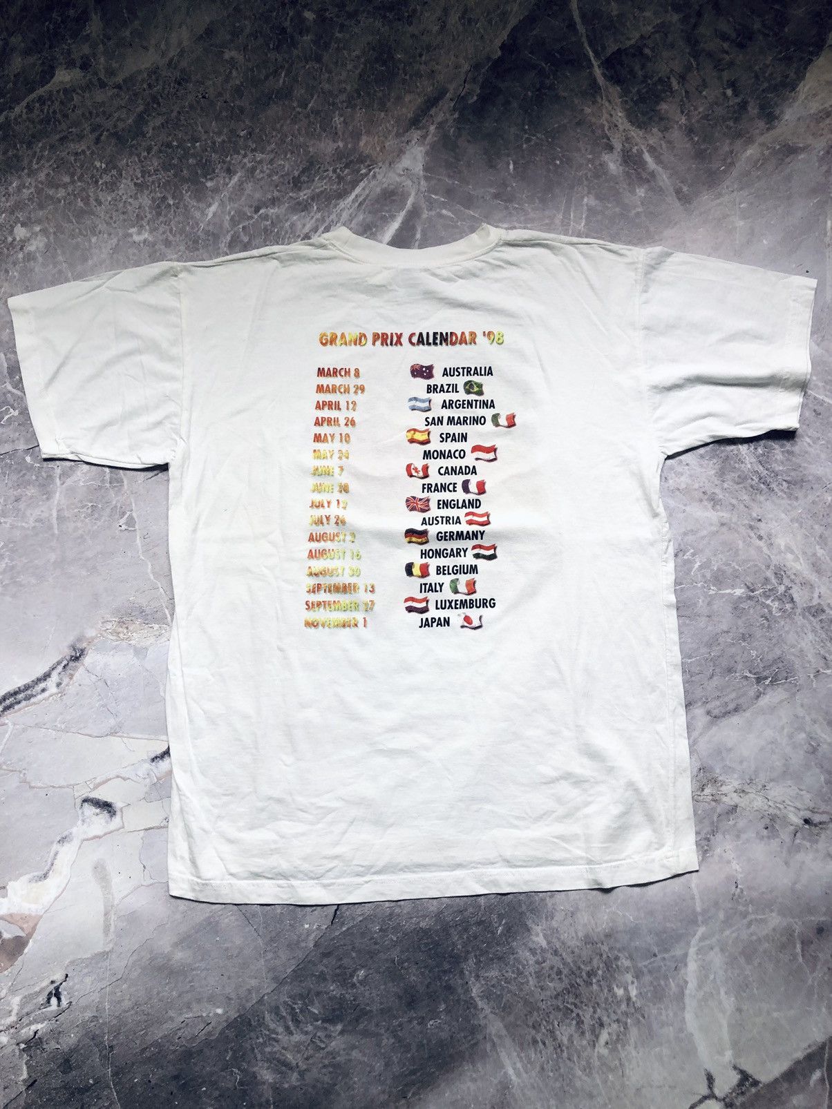 Other Vintage Formula 1 Grand Prix Calendar 1998 T-Shirt Size US XL / EU 56 / 4 - 3 Thumbnail