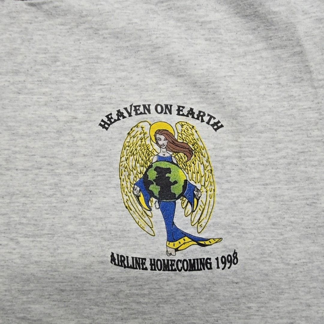 Vintage Vintage Airline Homecoming Vikings Indians Gray Graphic Tee Size US M / EU 48-50 / 2 - 7 Thumbnail