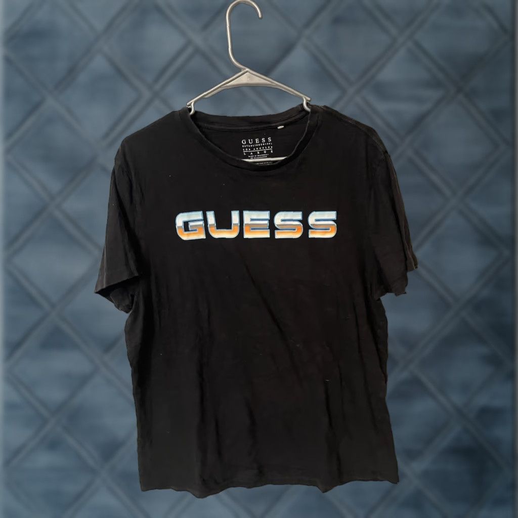 Guess GUESS T-Shirt Mens Large Black Graphic Logo Crew Neck Short Sleeve Size US L / EU 52-54 / 3 - 1 Thumbnail