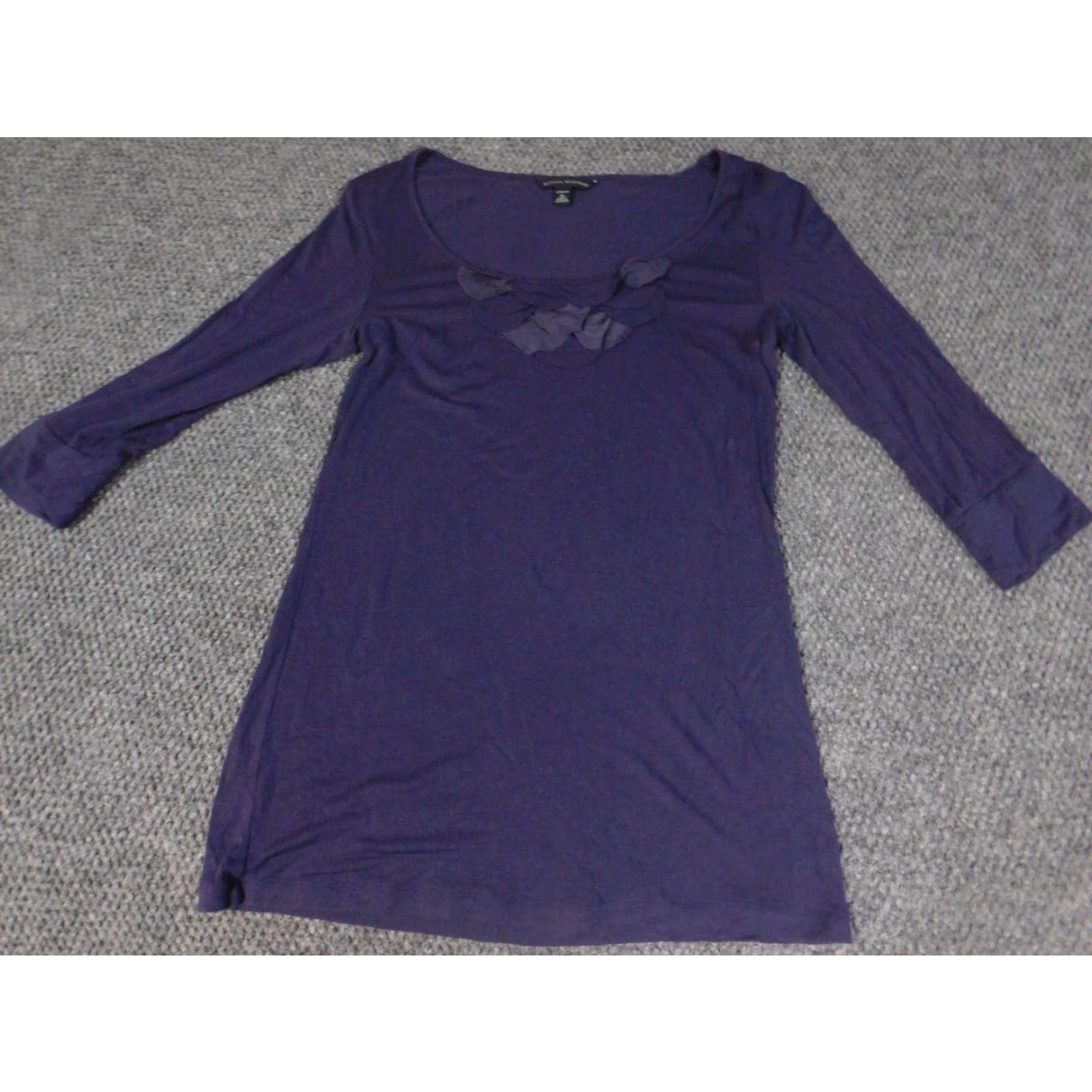 Banana Republic Banana Republic Blouse Womens M Purple Crew Neck Stretch Pullover Casual Regular Modal Spandex Rayon Classic Size M / US 6-8 / IT 42-44 - 3 Thumbnail
