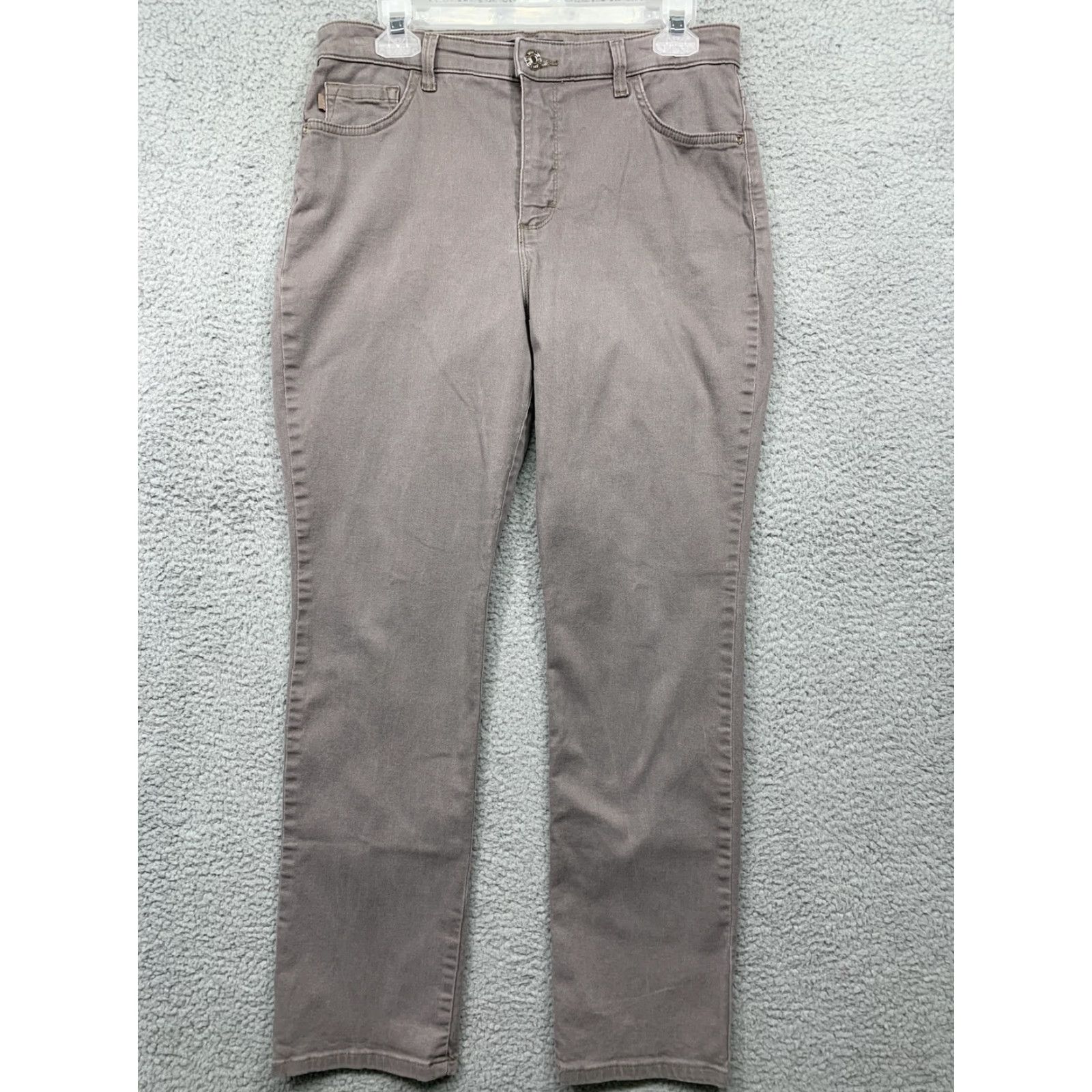 Lee Lee Women's Denim Pants 12M Slim Straight Leg High Rise Light Brown 5-Pocket Jeans Size 34" / US 12 / IT 48 - 2 Thumbnail