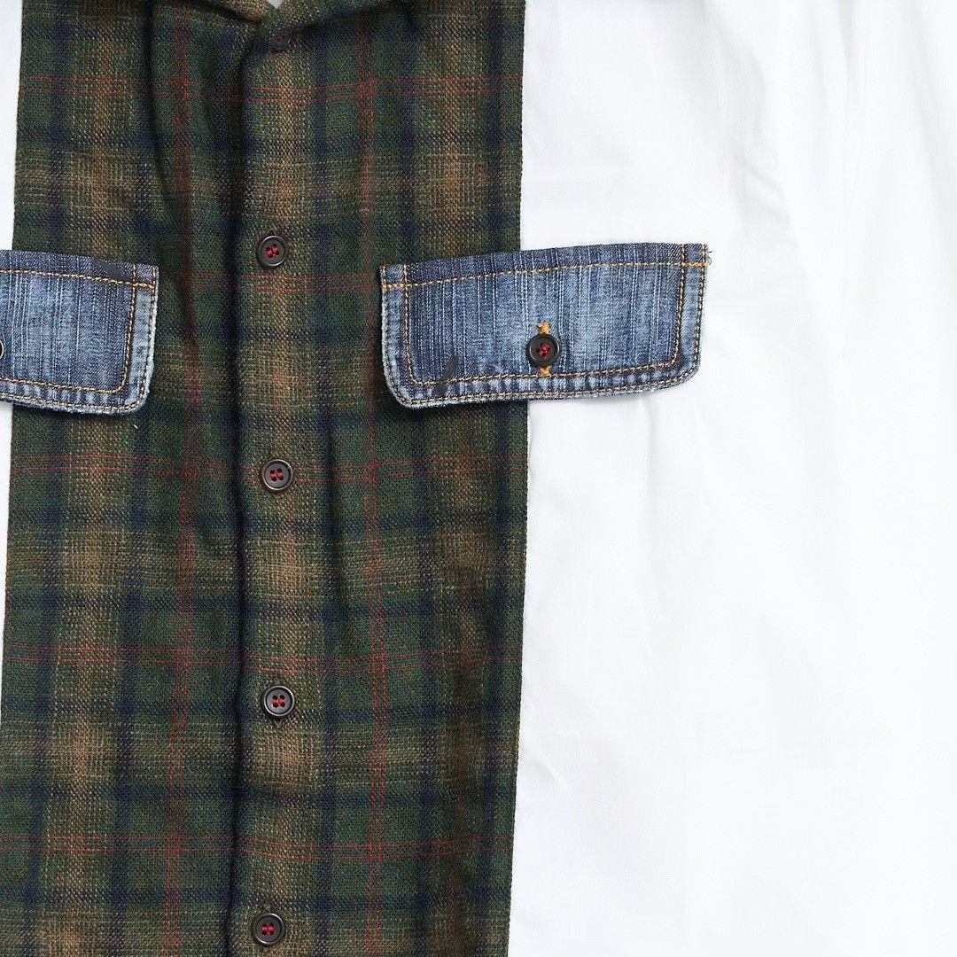 Dsquared2 Dsquared2 Men's Plaid Patchwork Shirt Size US M / EU 48-50 / 2 - 4 Thumbnail