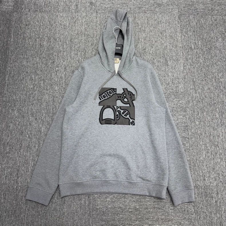 Hermes Geometric patchwork hooded sweatshirt