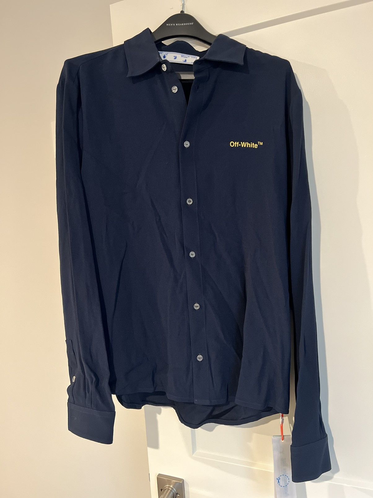 Off-White × Virgil Abloh Off-White c/o Virgil Abloh blue gold button-up shirt Size US S / EU 44-46 / 1 - 1 Thumbnail