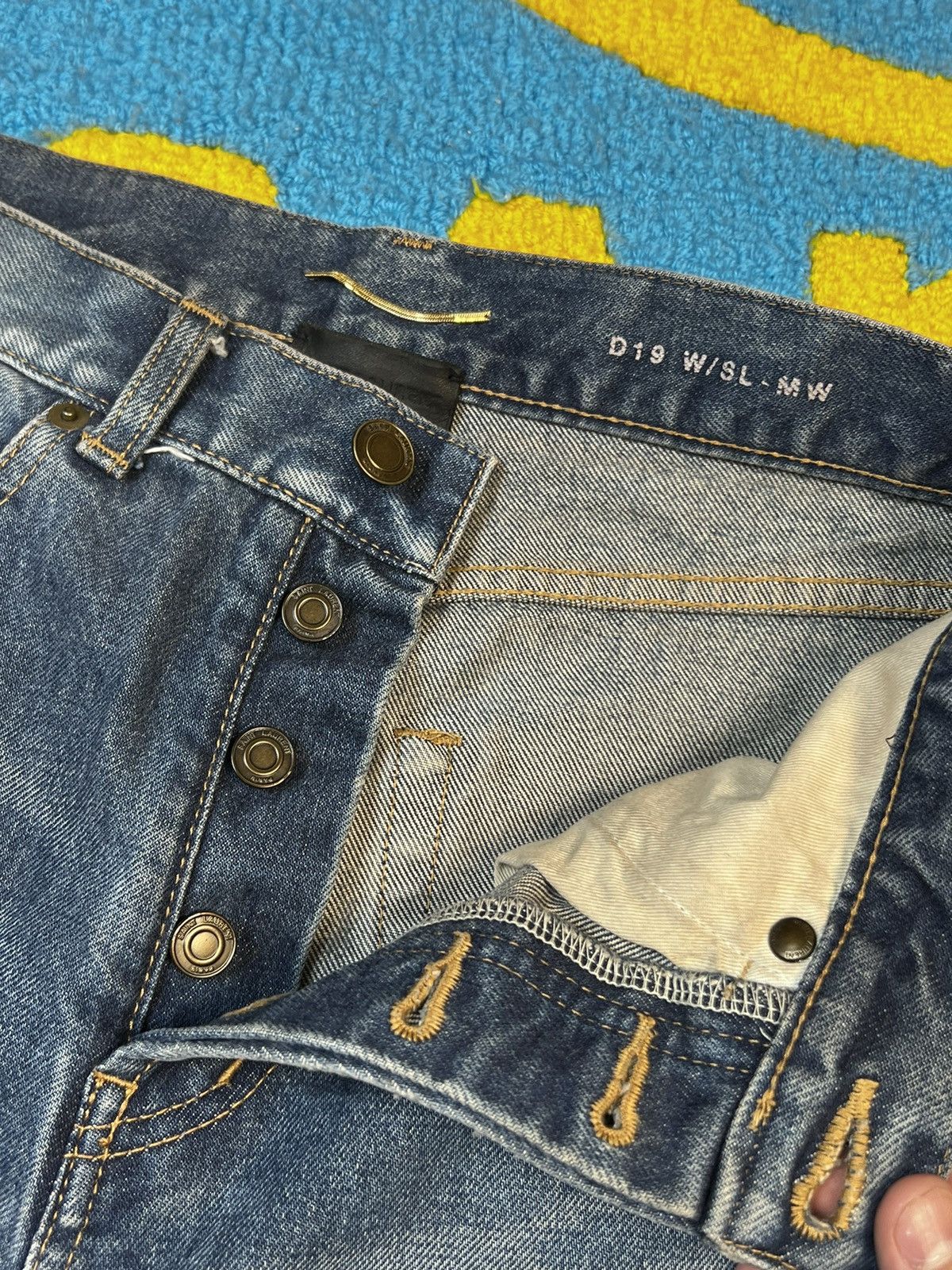 Saint Laurent Paris Saint Laurent Blue Denim Japanese High Rise Pant Size 25" / US 0 / IT 36 - 8 Thumbnail