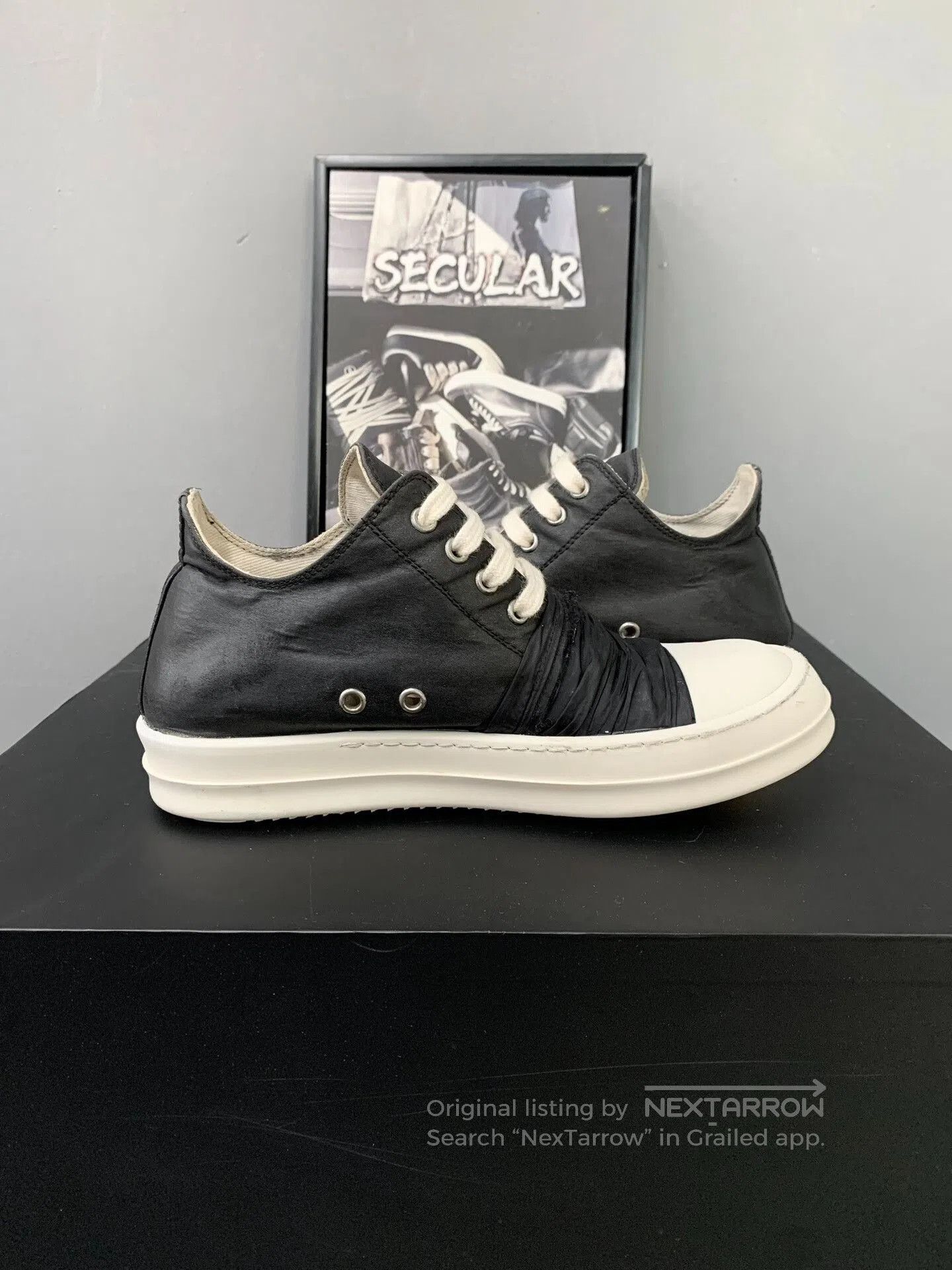 Rick Owens rick owens black and white low-top sneakers. Size US 6 / IT 36 - 5 Thumbnail