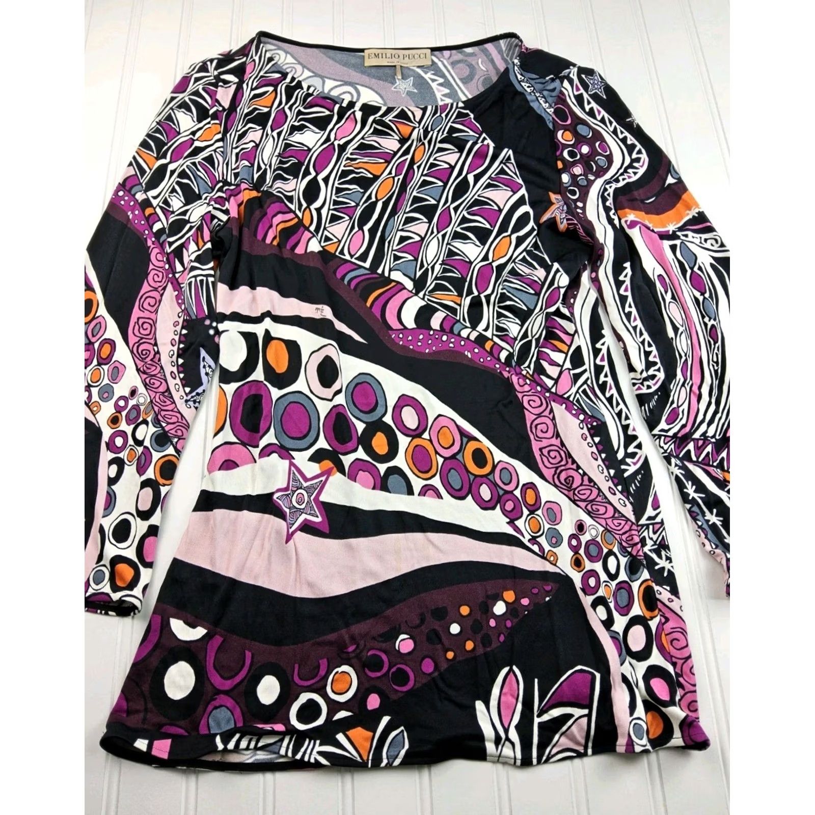 Emilio Pucci Emilio Pucci Women's Blouse Shirt Silk Rayon Printed Top Size 4 Multicolor Size S / US 4 / IT 40 - 3 Thumbnail