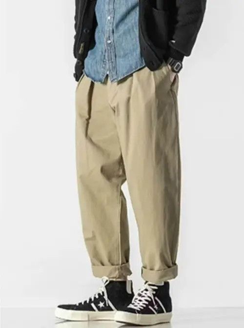Japanese Brand 21SS Indigo Union Japan Khaki City Worker Cropped Pants Size US 34 / EU 50 - 3 Thumbnail