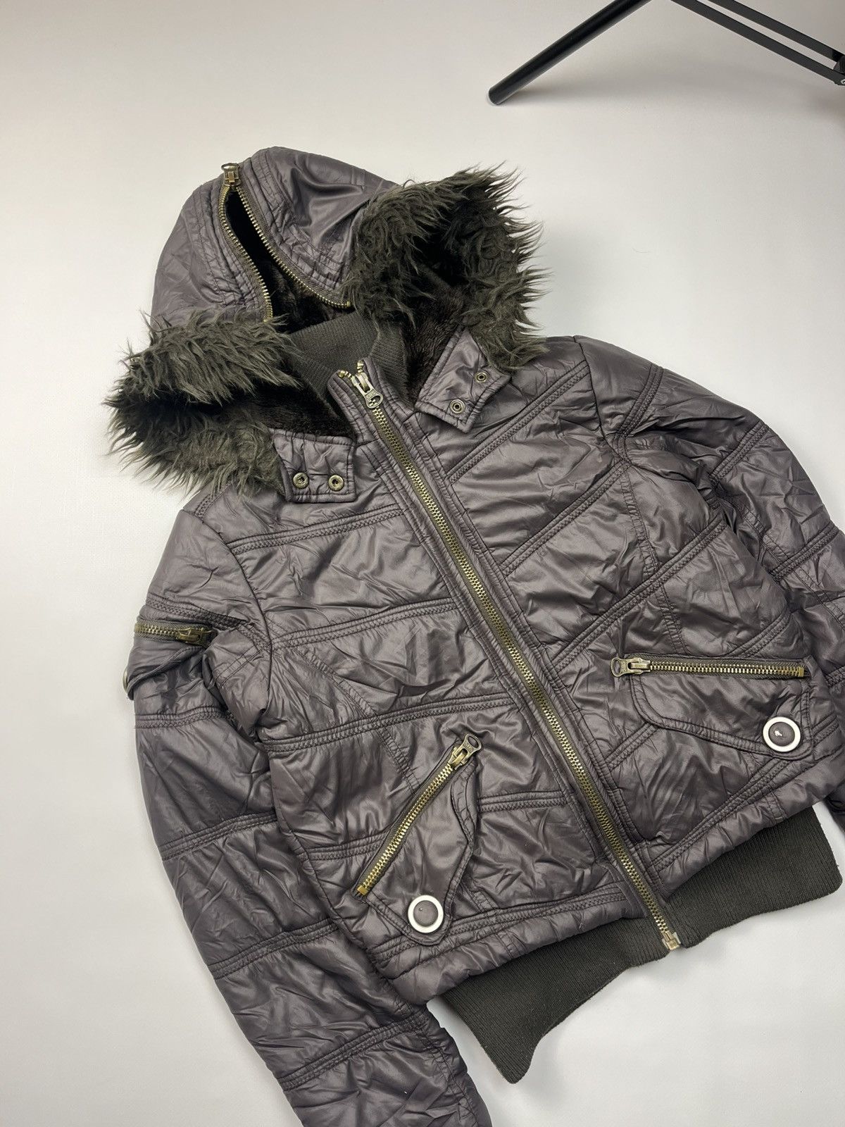 If Six Was Nine Vintage LGB If Six Was Nine Style Faux Fur Zip Bomber Size M / US 6-8 / IT 42-44 - 4 Thumbnail