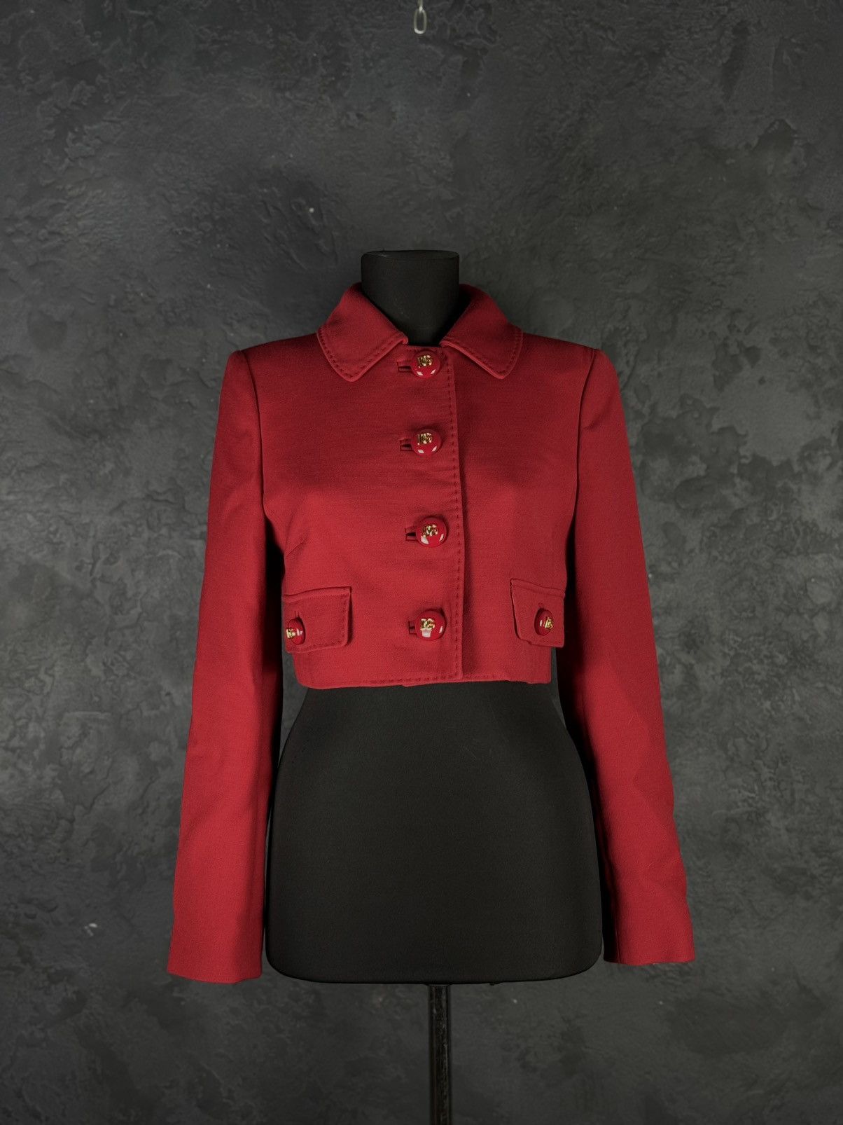 Dolce & Gabbana DOLCE & GABBANA Cropped Wool Jacket Size M / US 6-8 / IT 42-44 - 1 Thumbnail