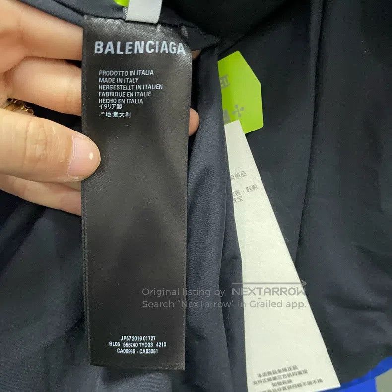 Balenciaga Balenciaga Blue Printed Logo Down Jacket Size US S / EU 44-46 / 1 - 5 Thumbnail