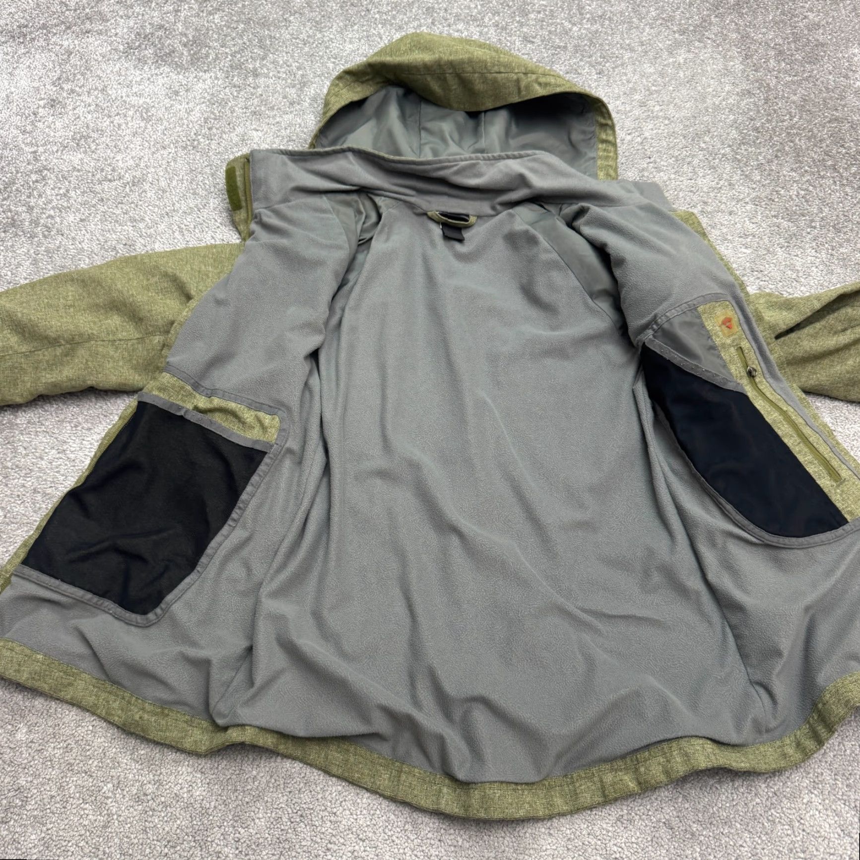 Vintage REI Elements Softshell Fleece Jacket Womens Small Green Full Zip Removable Hood Size S / US 4 / IT 40 - 3 Thumbnail