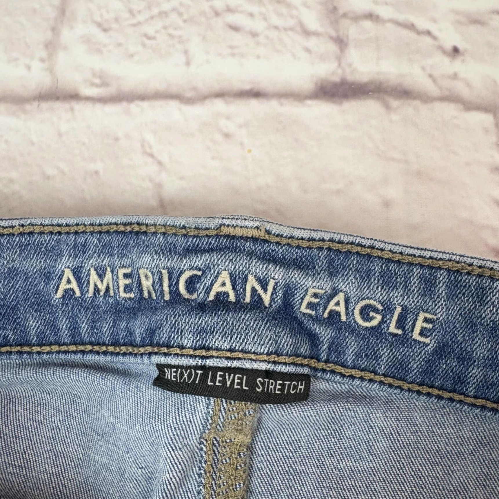 American Eagle Outfitters VINTAGE? American Eagle Shorts Womens 6 Super Hi Rise Shortie Denim Palm Print Distressed Size 28" / US 6 / IT 42 - 3 Thumbnail