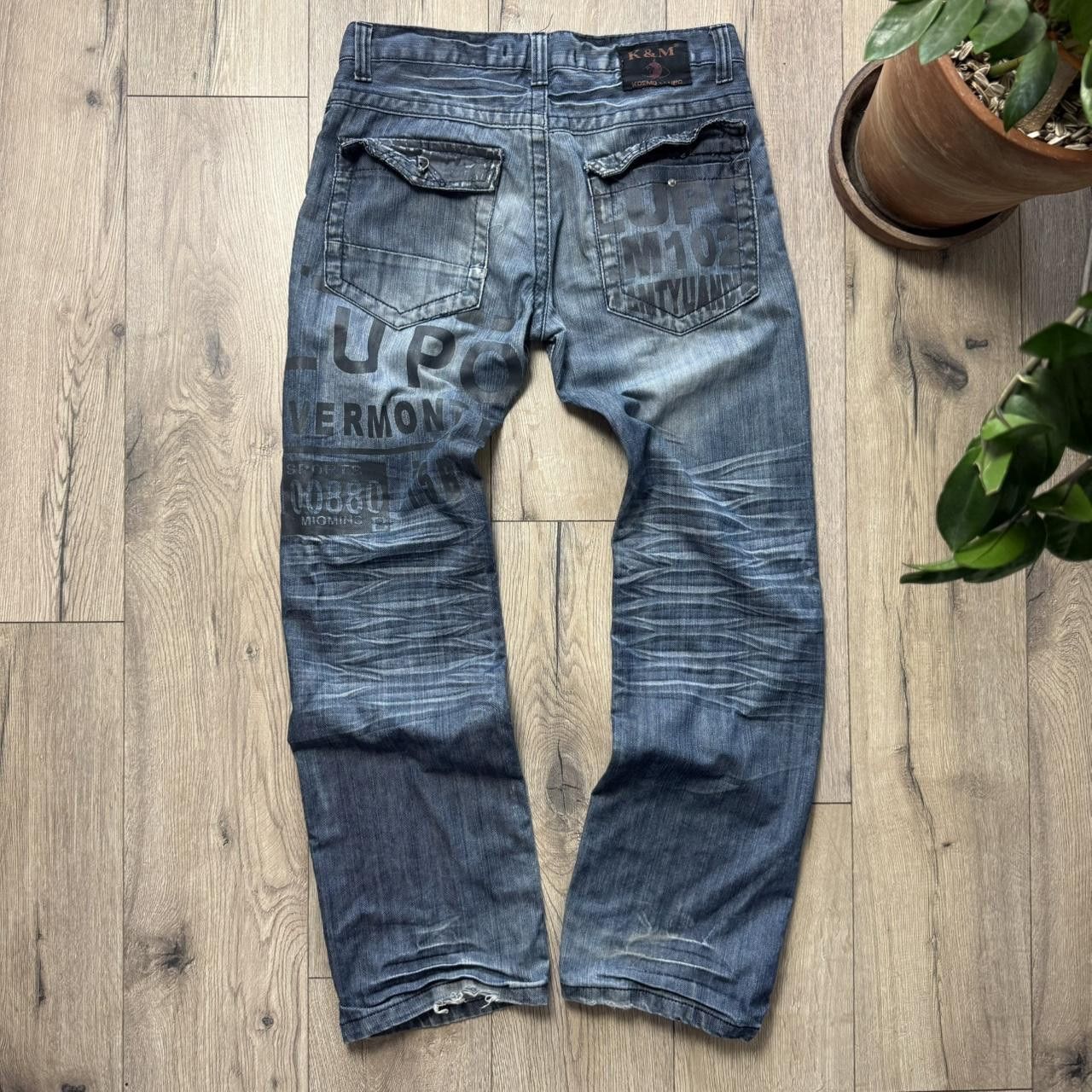 Vintage Kosmo Lupo ribbed Bottoms Wide Leg Jeans Opium Affilaction Size US 34 / EU 50 - 1 Thumbnail