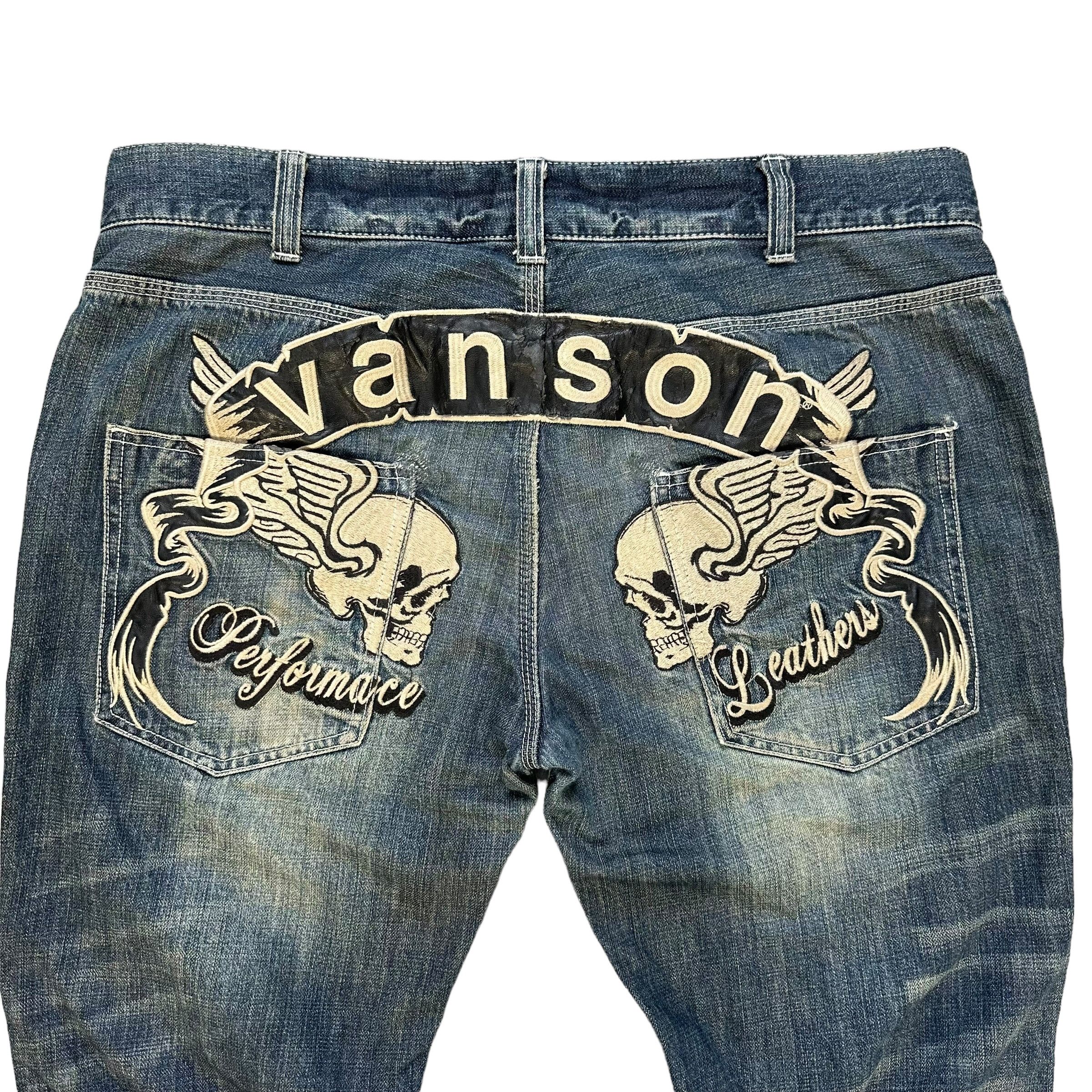 Vanson Leathers Vanson Leathers Embroidered Big Logo Denim Pant #A33-0742 Size US 36 / EU 52 - 2 Thumbnail