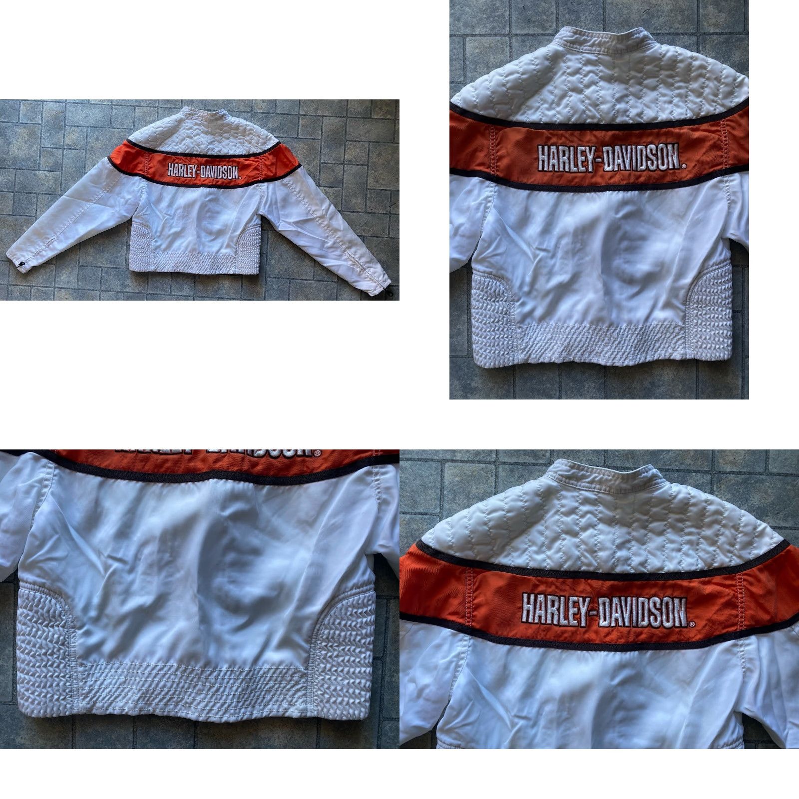 Harley Davidson Harley-Davidson Jacket Women’s M Full Zip Cropped White Orange Black Multicolor Racing Jacket M Women Size M / US 6-8 / IT 42-44 - 9 Thumbnail