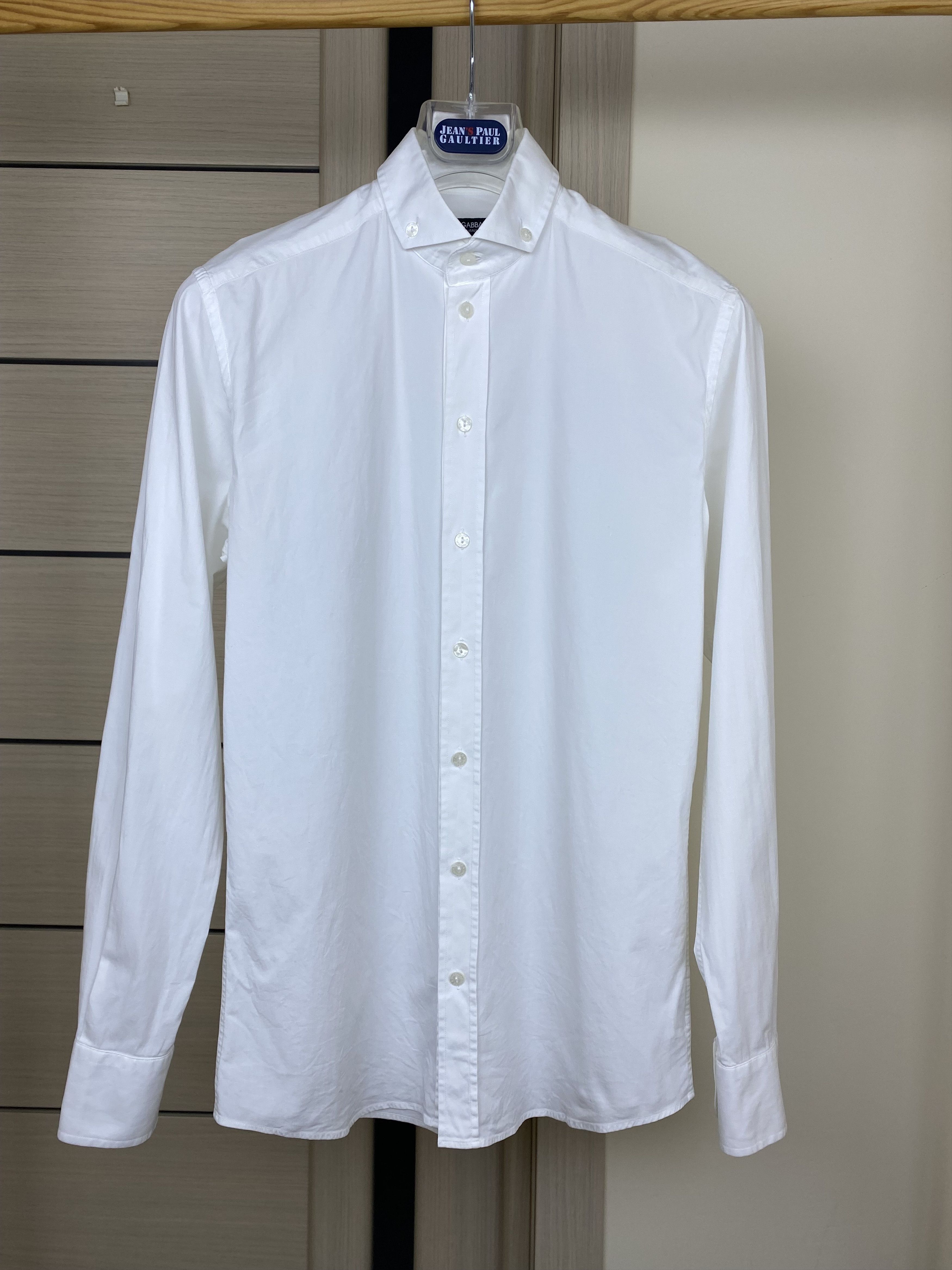 Dolce & Gabbana Classic white cotton slim-fit Dolce & Gabbana gold shirt Size US M / EU 48-50 / 2 - 1 Thumbnail