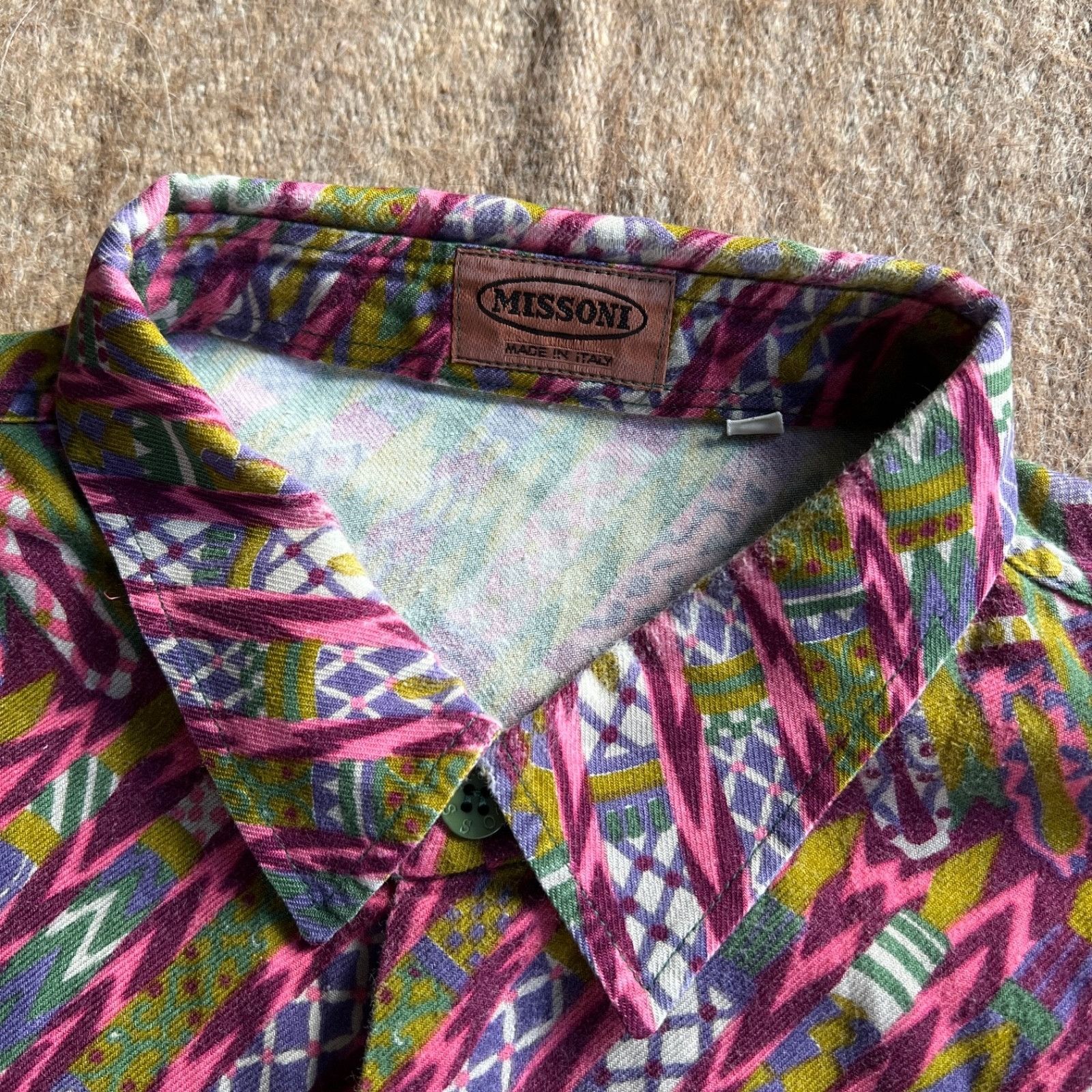 Missoni Vintage Missoni Abstract Pattern Long Sleeve Shirt 9490AC Size US M / EU 48-50 / 2 - 3 Thumbnail