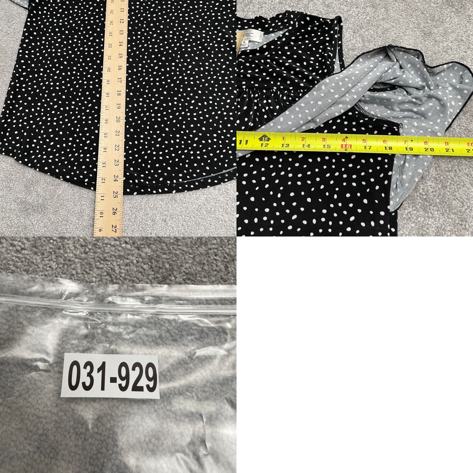 Ford Shannon Ford Blouse Shirt Womens Medium Black White Polka Dot Cold Shoulder Sleeve Casual Knit VINTAGE: No Size M / US 6-8 / IT 42-44 - 8 Thumbnail