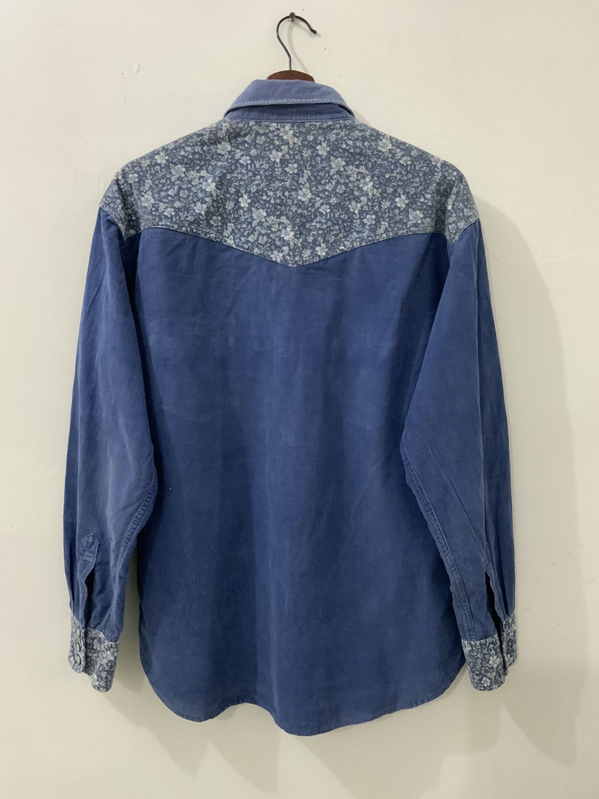 If Six Was Nine Jungle Strom Chambray Quilted Indigo Corduroi Shirt Size US L / EU 52-54 / 3 - 2 Thumbnail