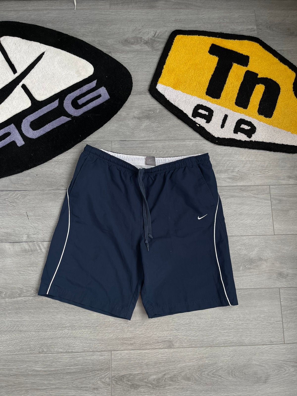 Pre-owned Nike X Vintage Nike Shorts Swoosh In Blue