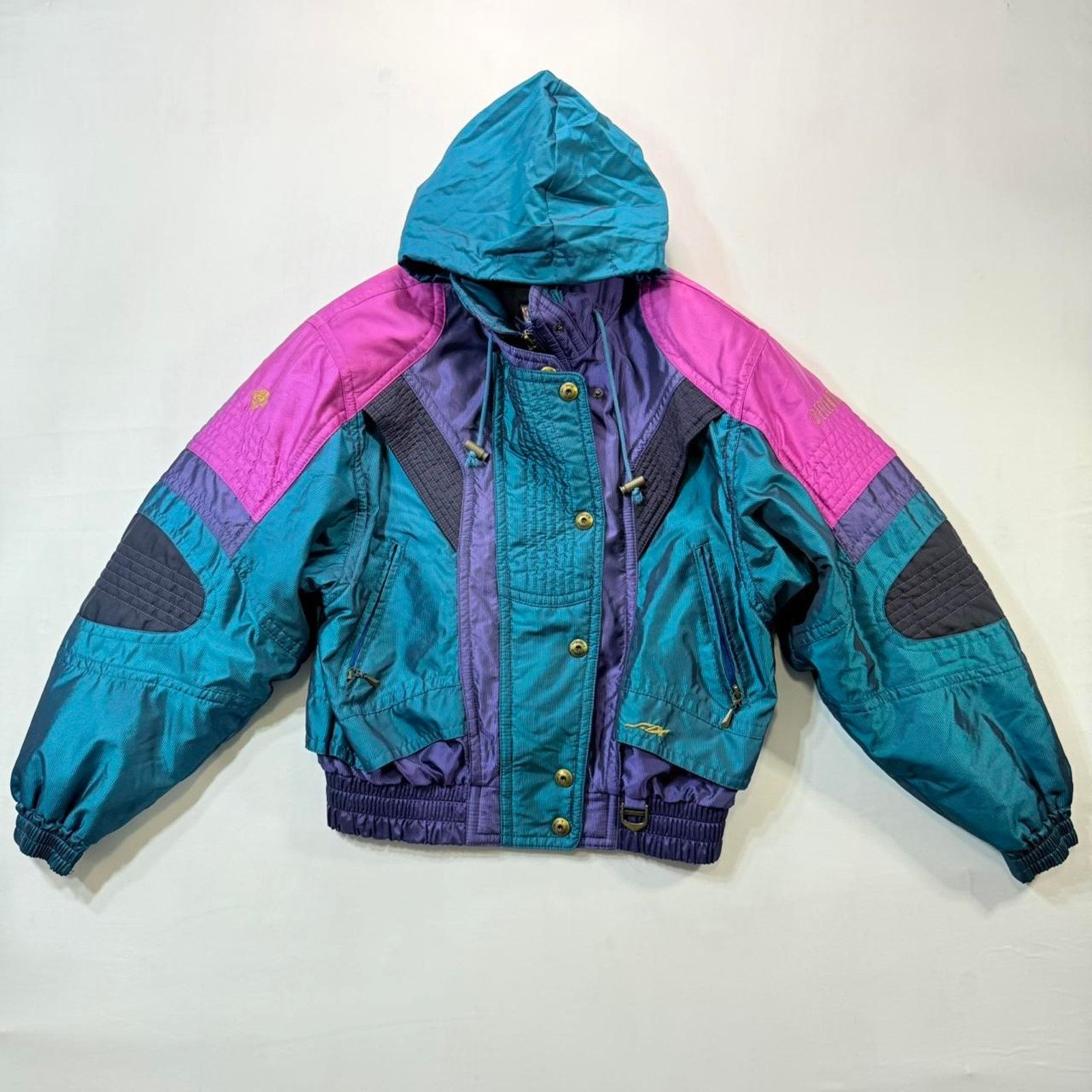 Descente 80s Descente ski jacket - blue and purple colour block Sz 6 Size M / US 6-8 / IT 42-44 - 1 Thumbnail