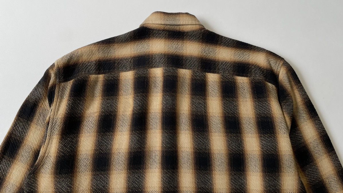 Dries Van Noten Brown Ombre Check Flannel Utility Shirt Size US XL / EU 56 / 4 - 11 Thumbnail