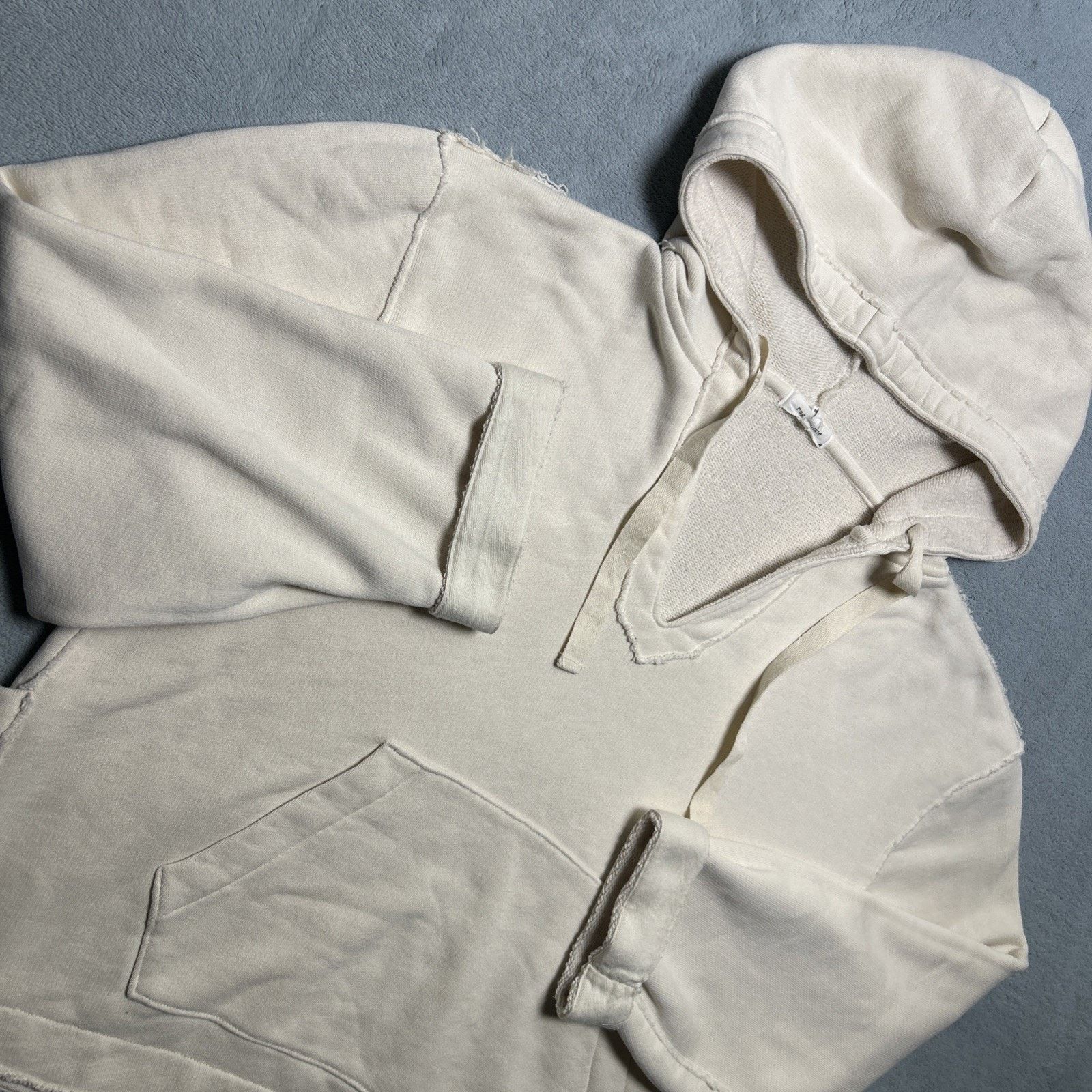 Rag & Bone Rag & Bone Distressed Crop Hoodie Women Oversize Med Sweater Size M / US 6-8 / IT 42-44 - 1 Thumbnail