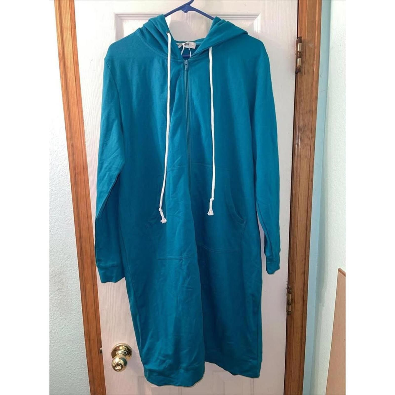 Other Grace Karin Hooded Zip-Up Dress - Turquoise Blue Size L / US 10 / IT 46 - 1 Thumbnail